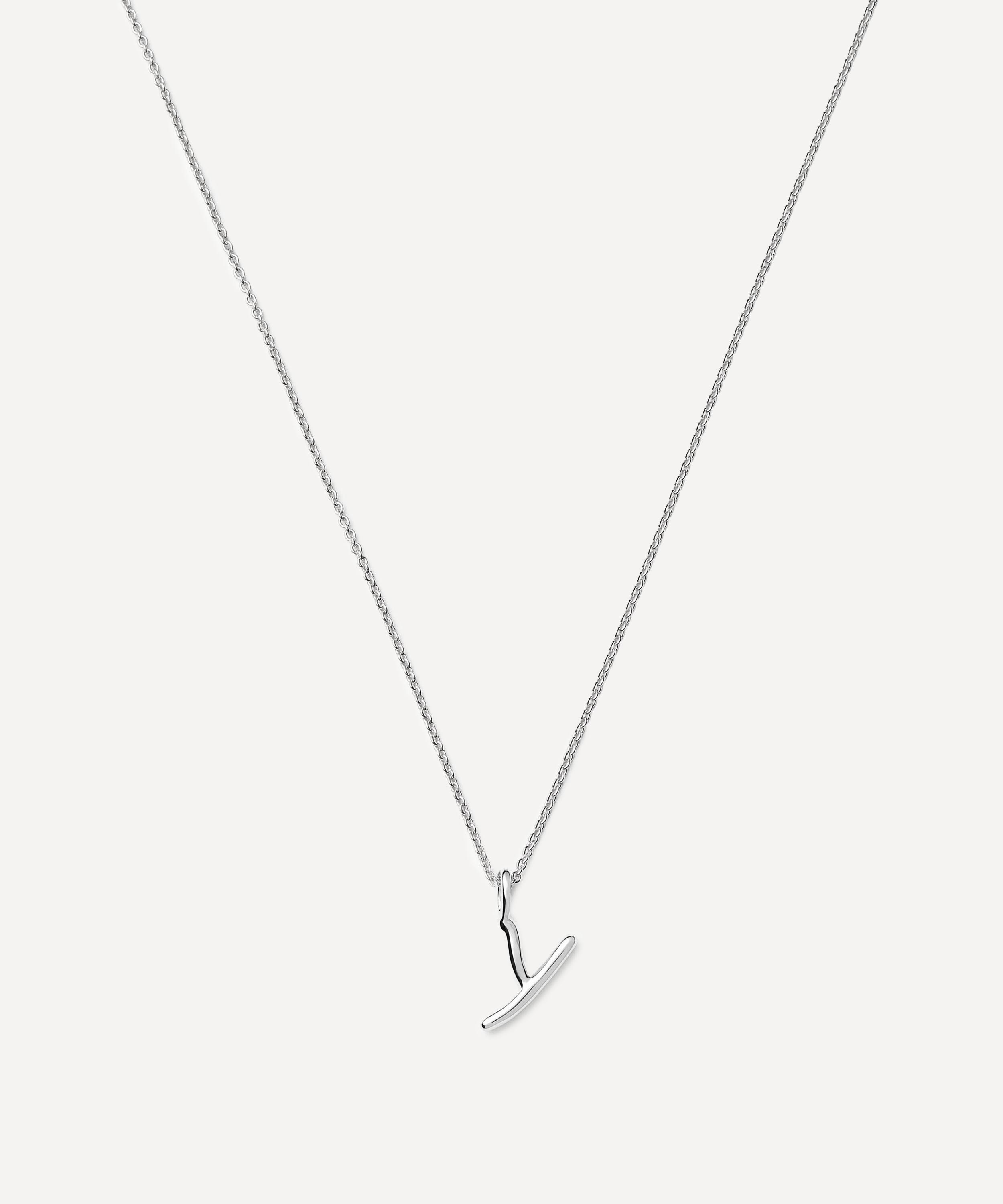 Missoma - Sterling Silver Curly Molten Y Initial Pendant Necklace