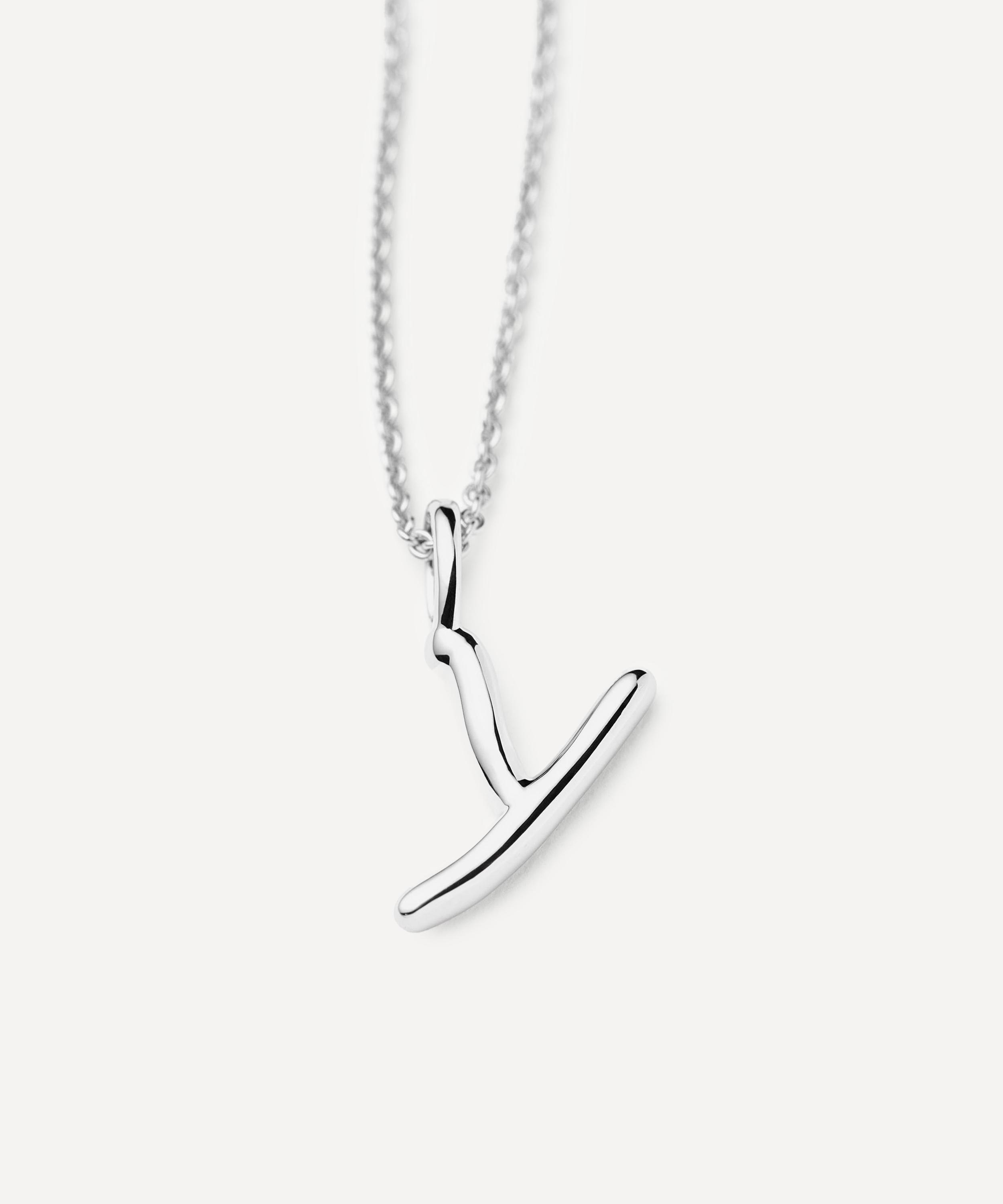 Missoma - Sterling Silver Curly Molten Y Initial Pendant Necklace image number 1