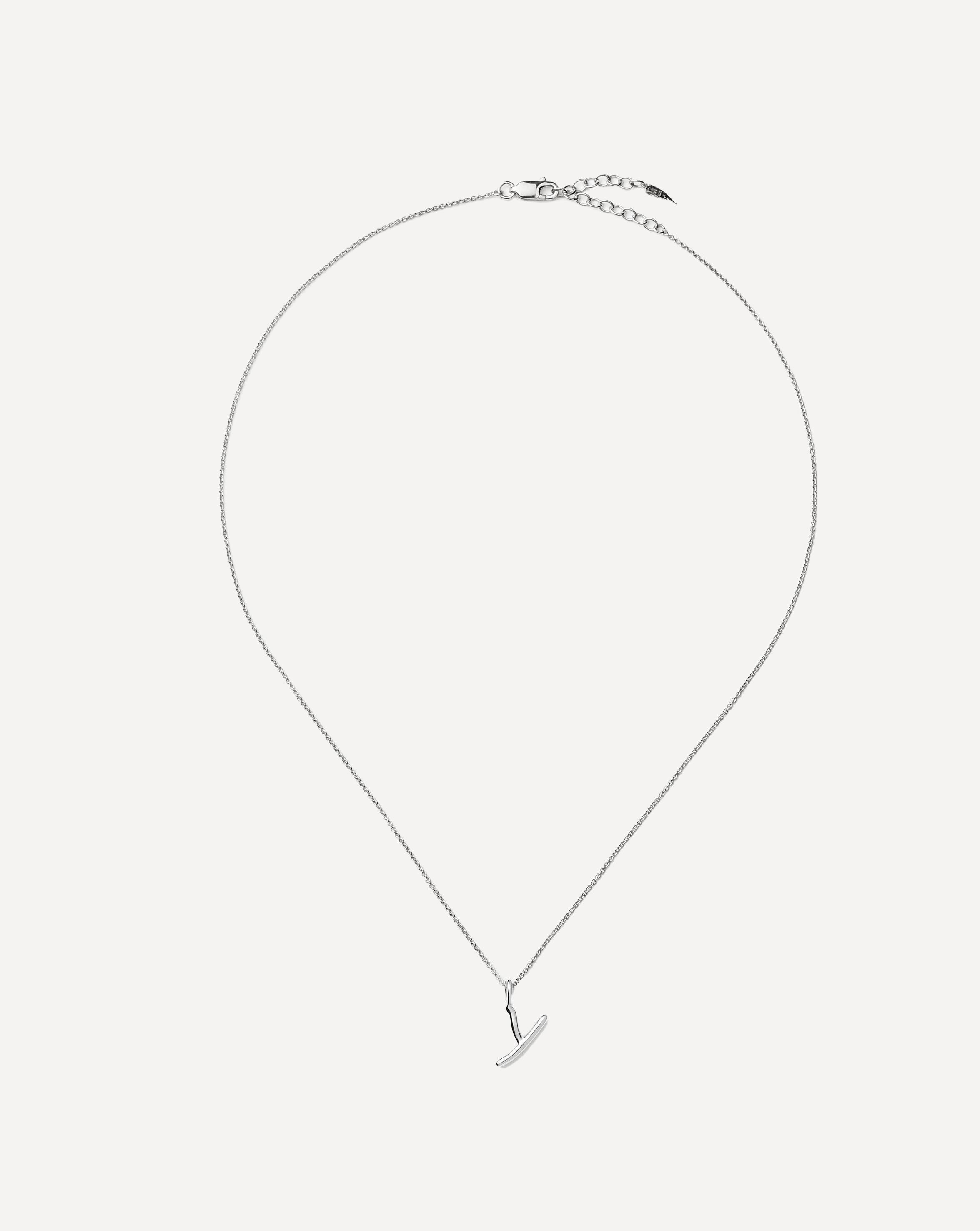 Missoma - Sterling Silver Curly Molten Y Initial Pendant Necklace image number 2