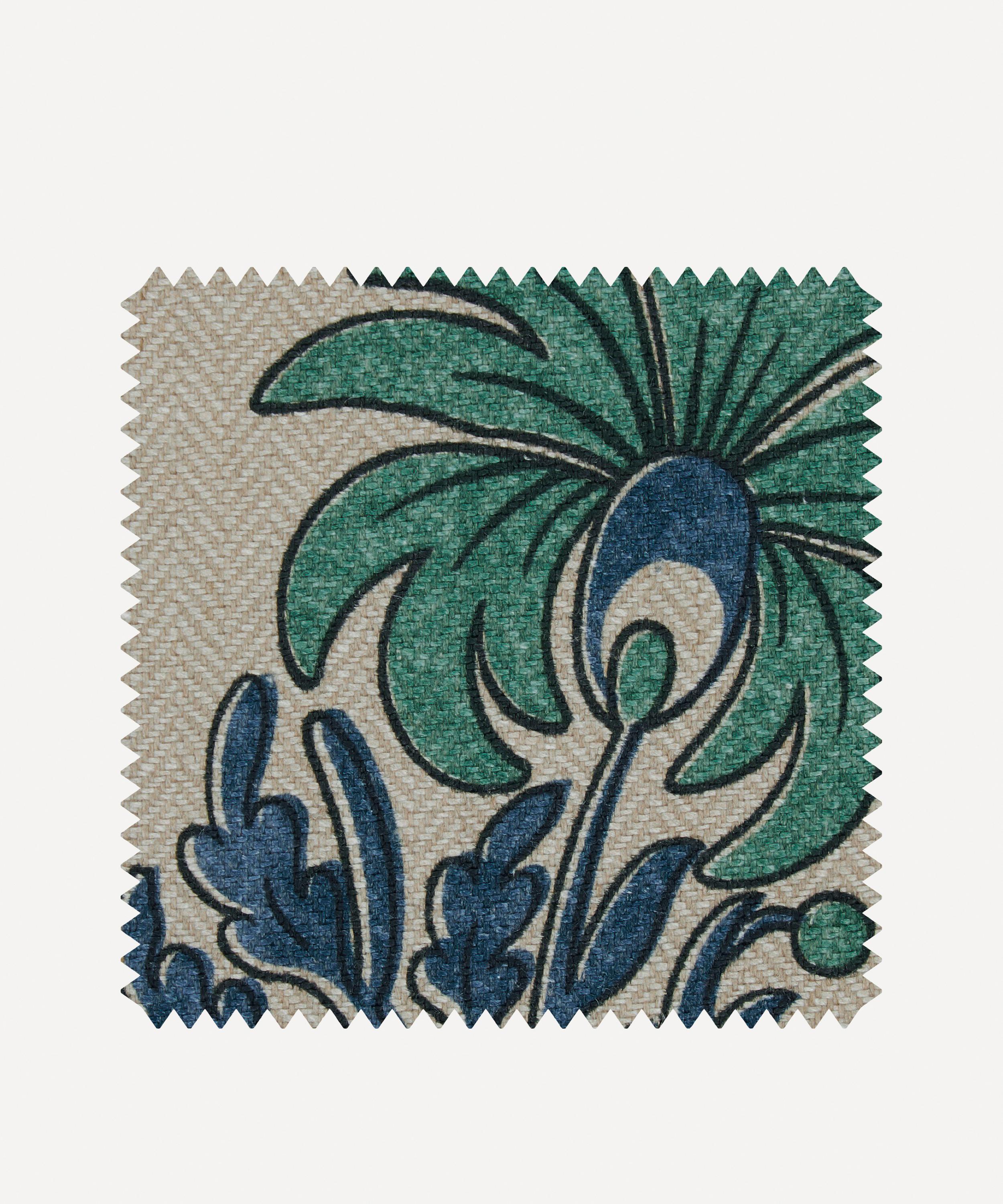 Liberty Interiors - Fabric Swatch - Palm Parade Linen in Jade image number 0