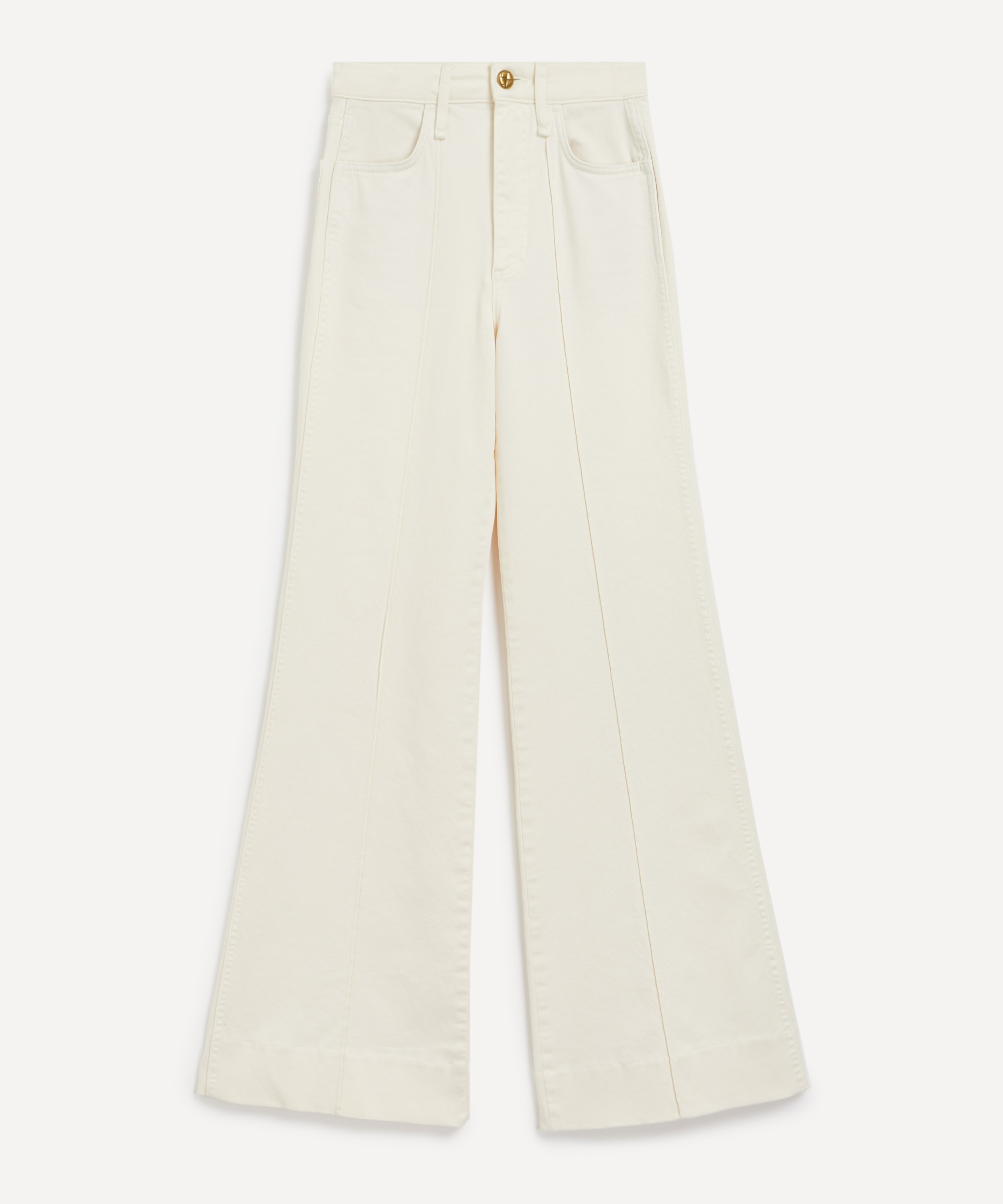 Rag & Bone - Ecru Skylar Wide-Leg Flare Jeans image number 0