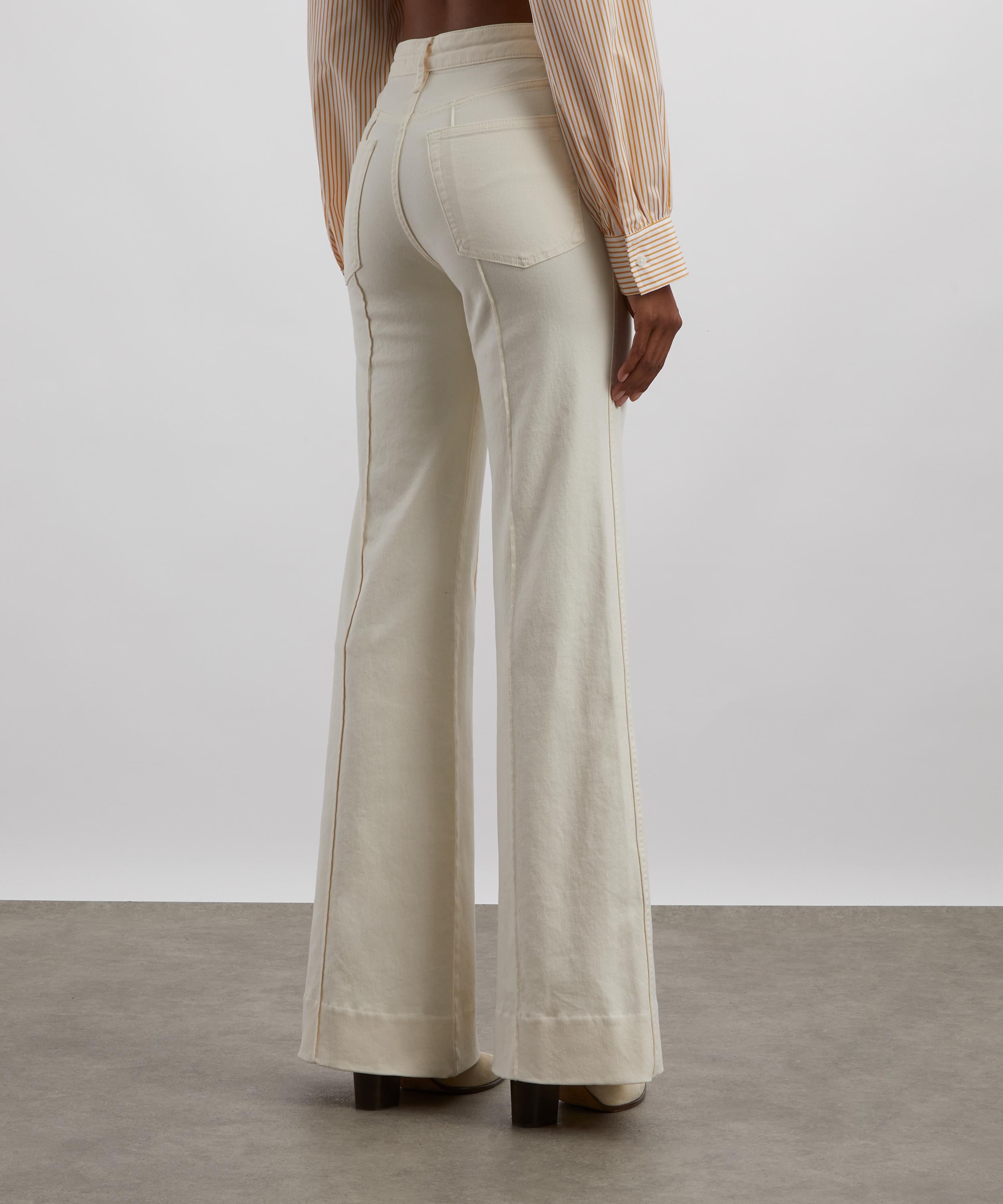 Rag & Bone - Ecru Skylar Wide-Leg Flare Jeans image number 3