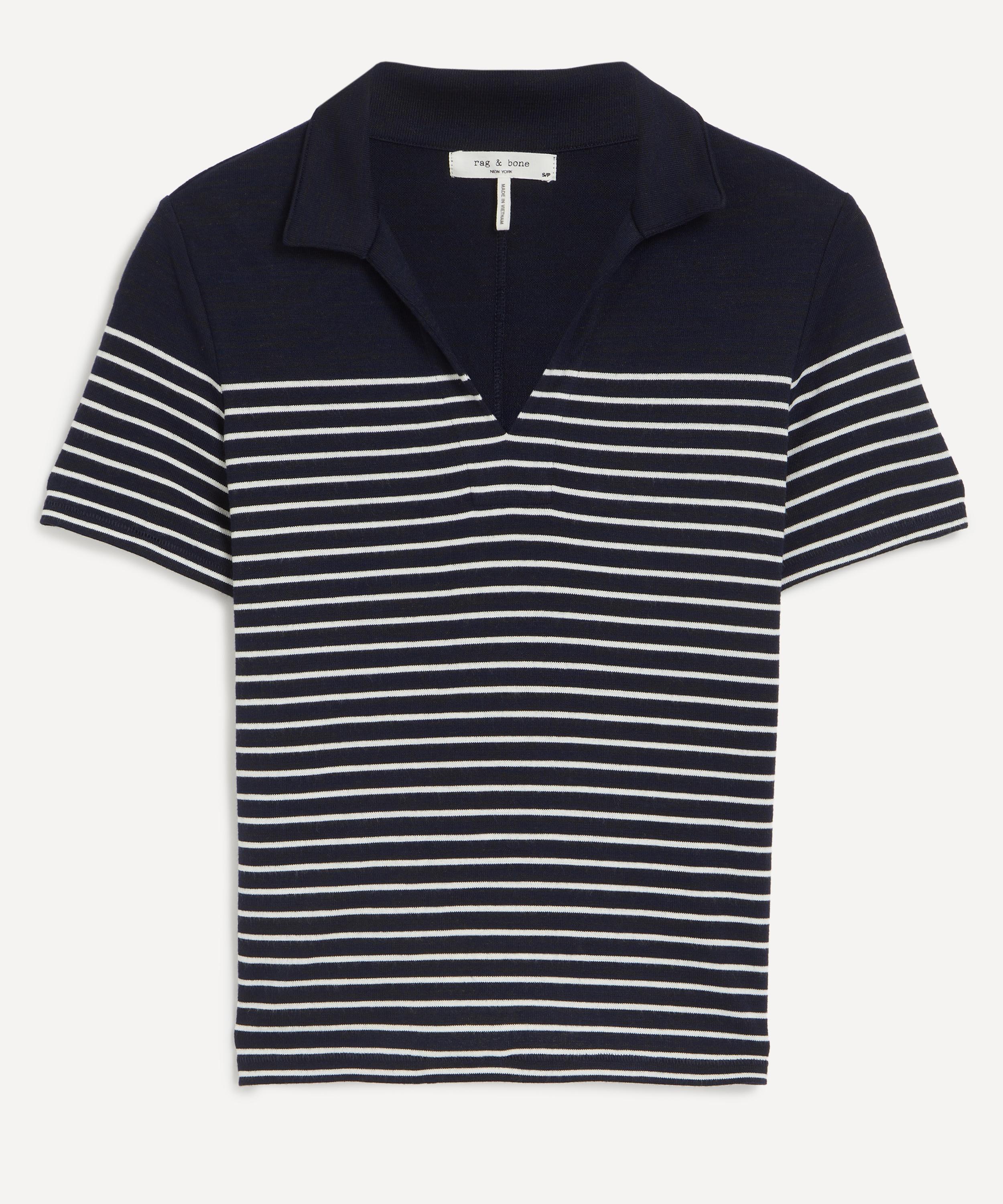 Rag & Bone - The Stripe Knit Short Sleeve Polo image number 0