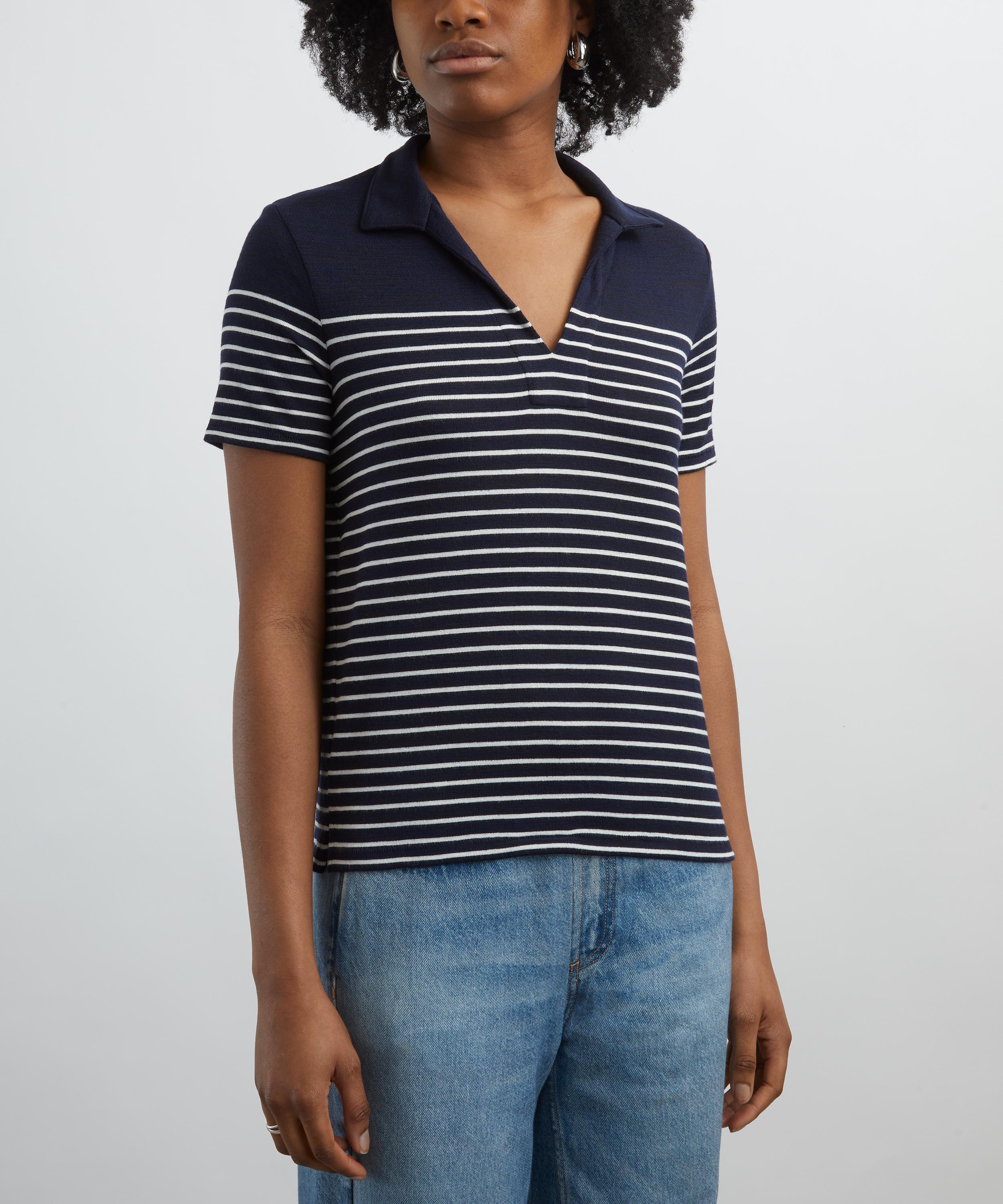 Rag & Bone - The Stripe Knit Short Sleeve Polo image number 2