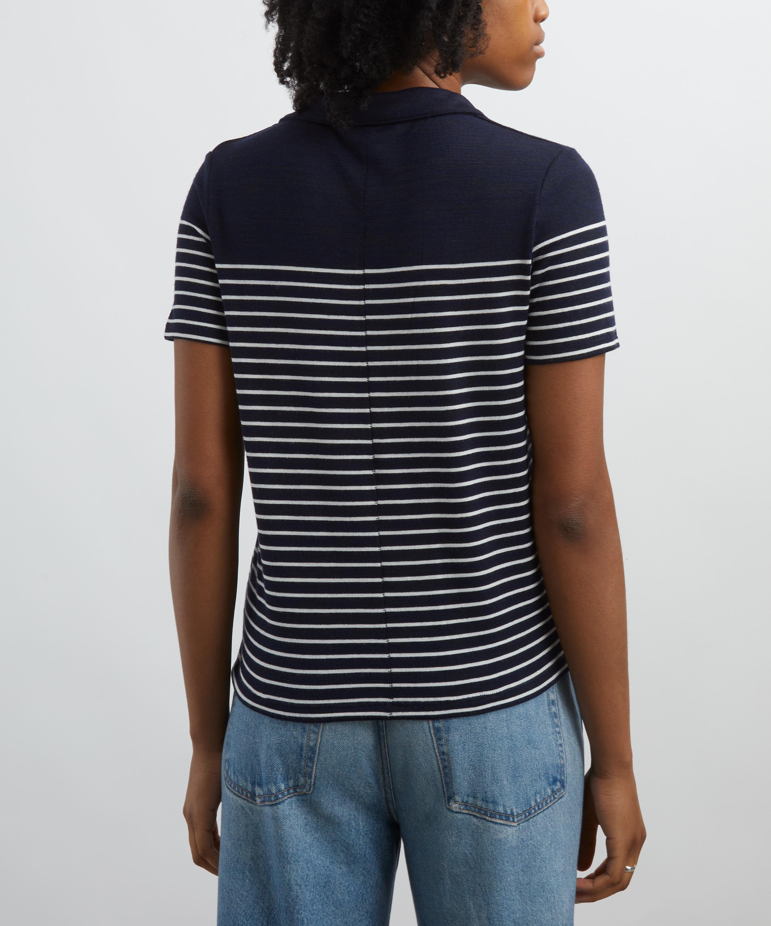 Rag & Bone - The Stripe Knit Short Sleeve Polo image number 3