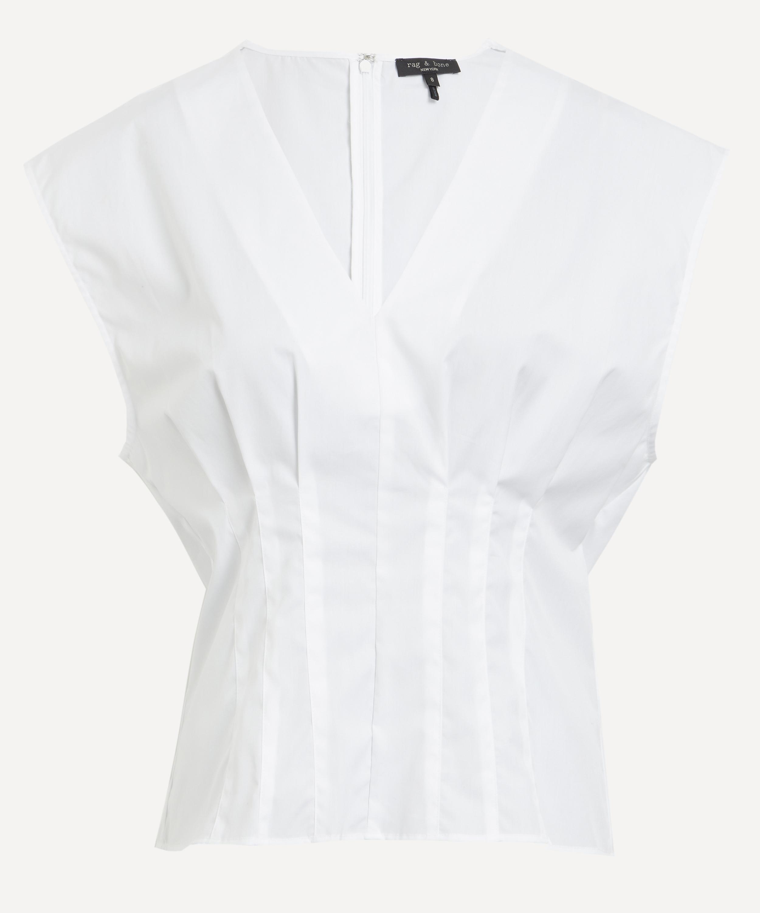 Rag & Bone - Ines V-Neck Cotton Poplin Top