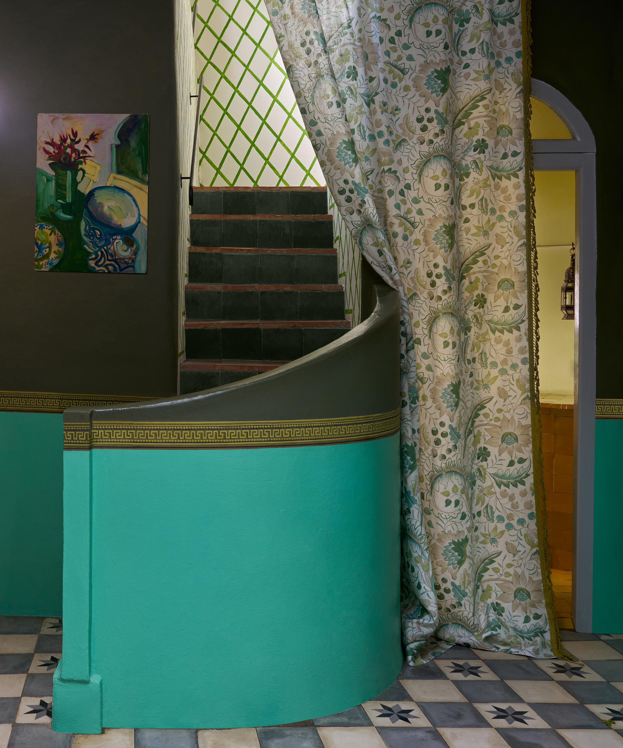 Liberty Interiors - Feather Trail Linen in Jade image number 1