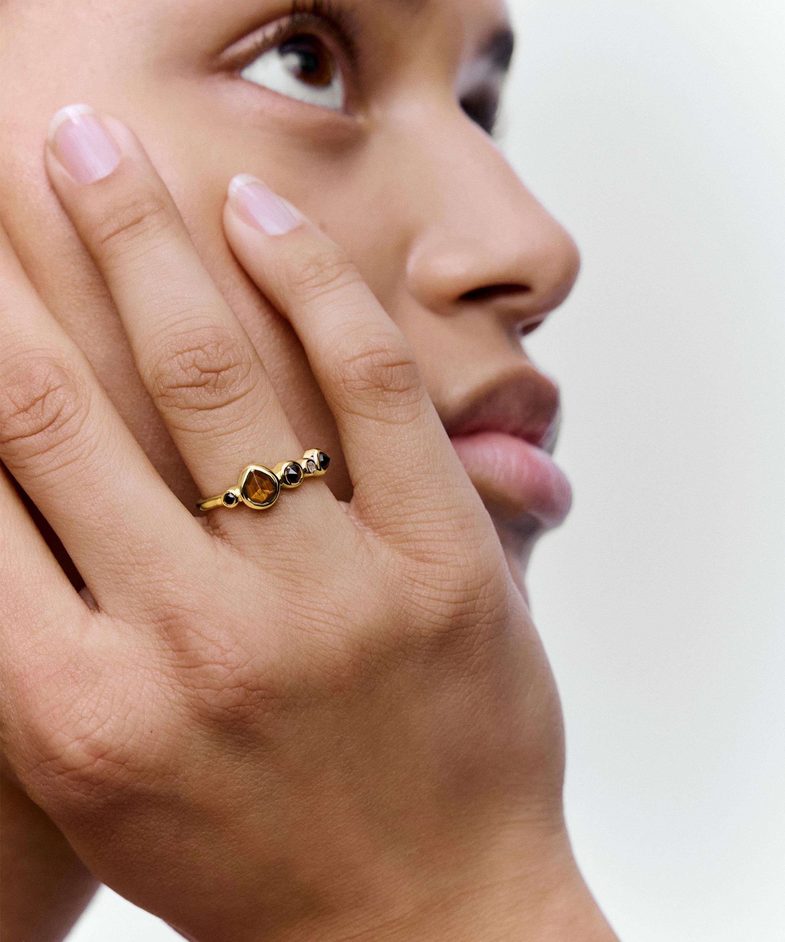 Monica Vinader - 18ct Gold-Plated Vermeil Silver Siren Gemstone Gradient Ring image number 1