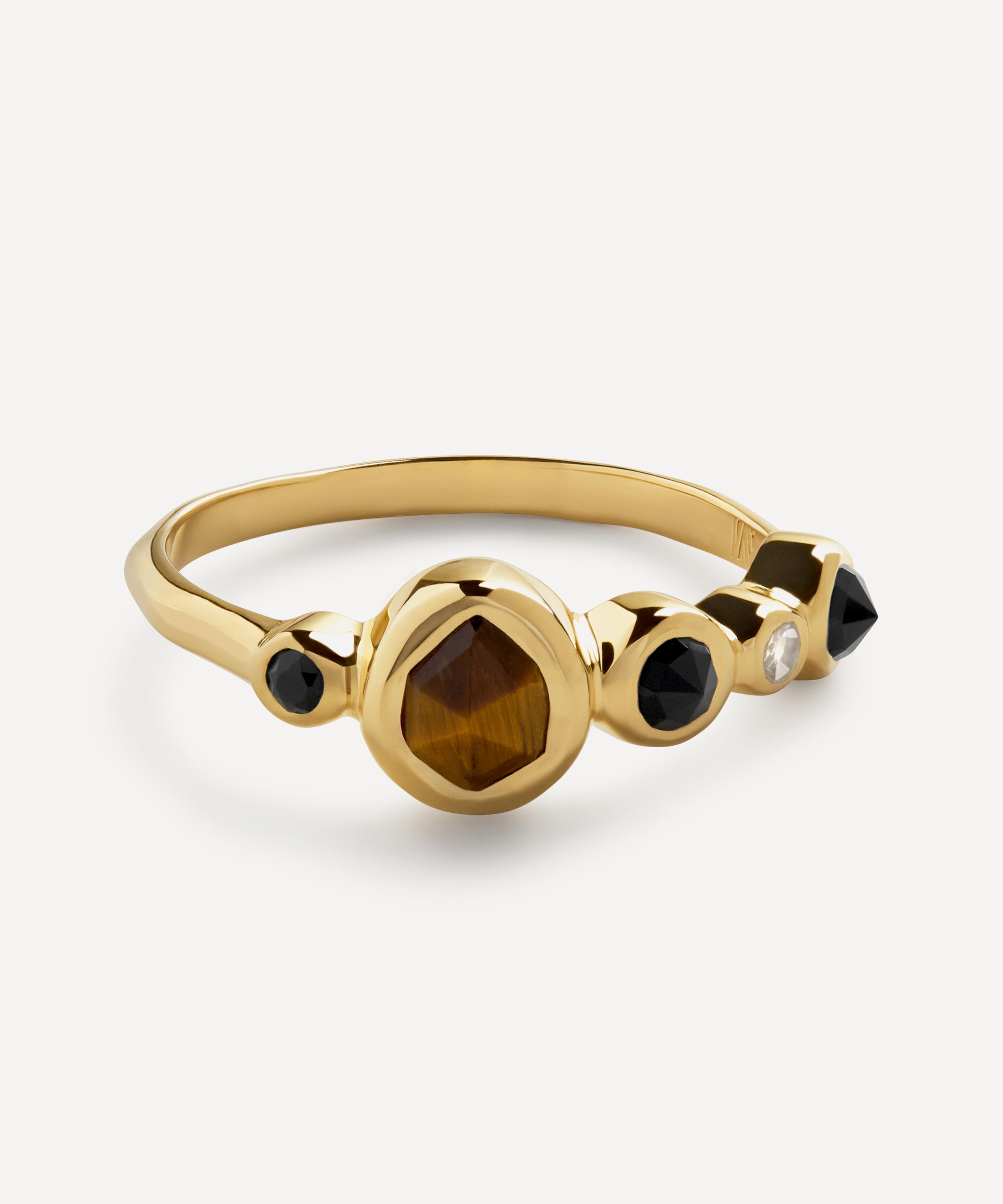 Monica Vinader - 18ct Gold-Plated Vermeil Silver Siren Gemstone Gradient Ring image number 2