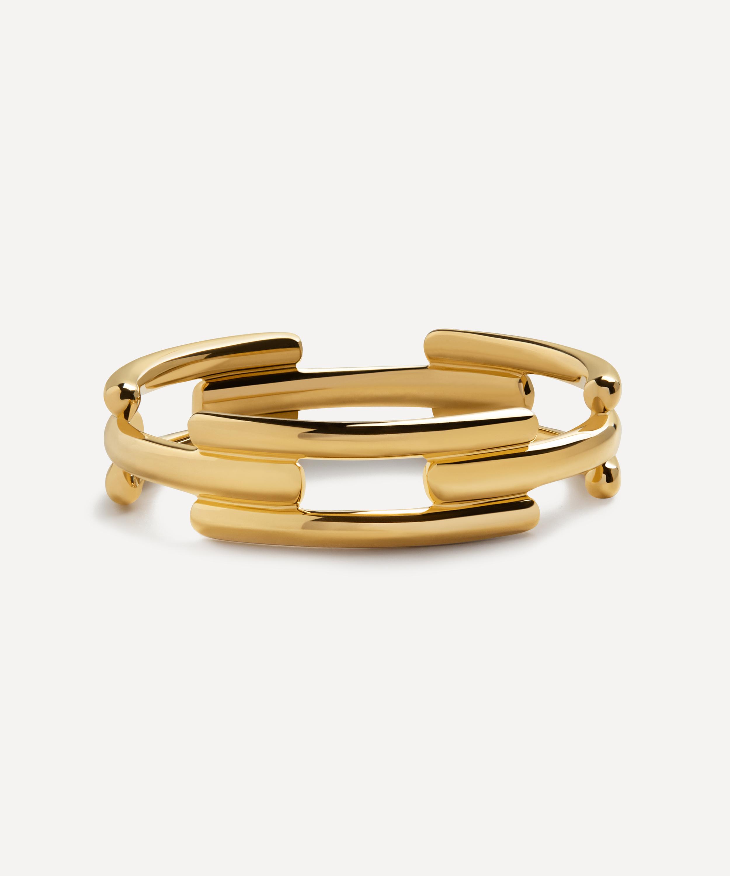 Monica Vinader - 18ct Gold-Plated Vermeil Silver Signature Link Stacking Ring image number 2