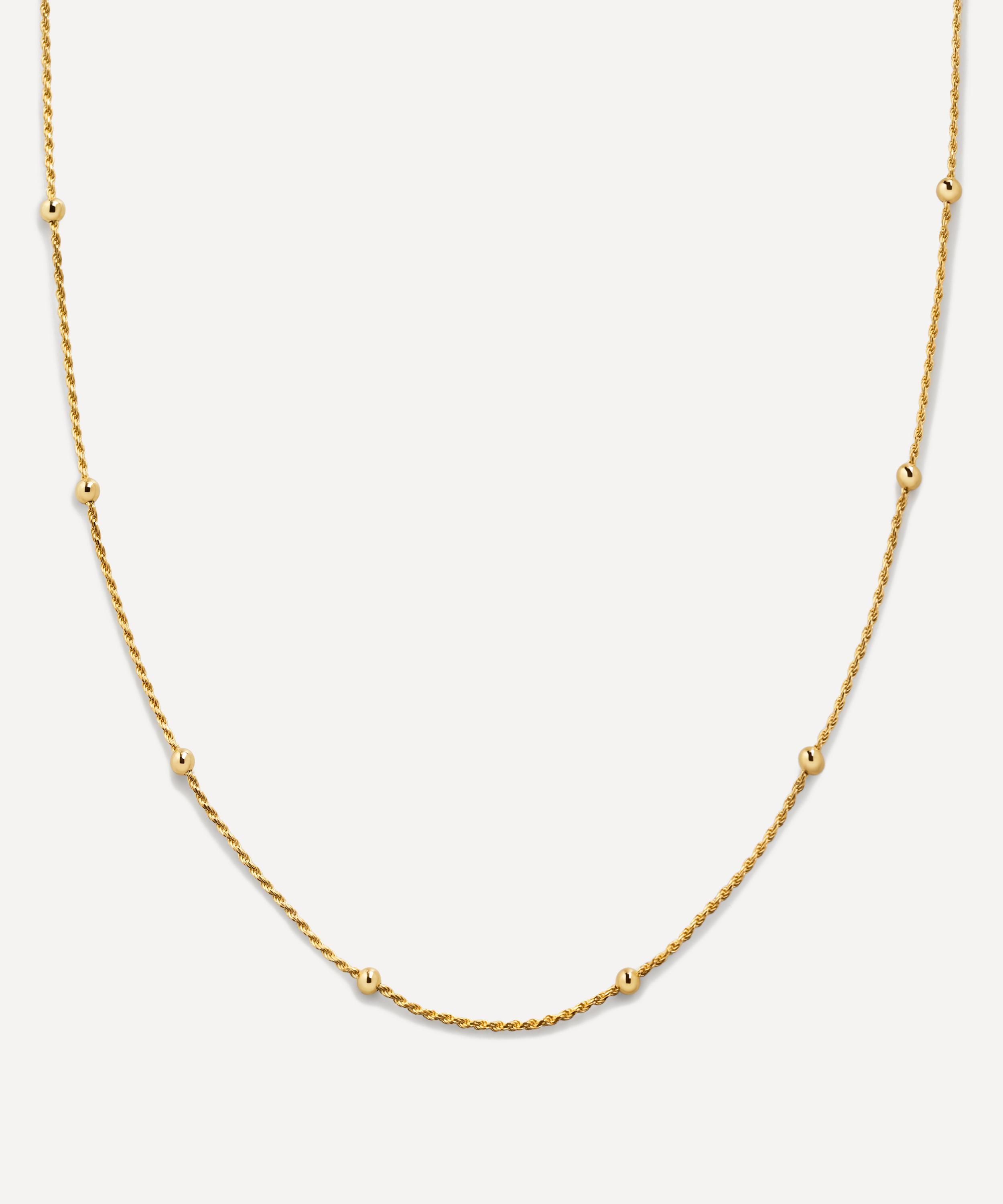 Monica Vinader - 18ct Gold-Plated Vermeil Silver Beaded Rope Chain Necklace image number 0