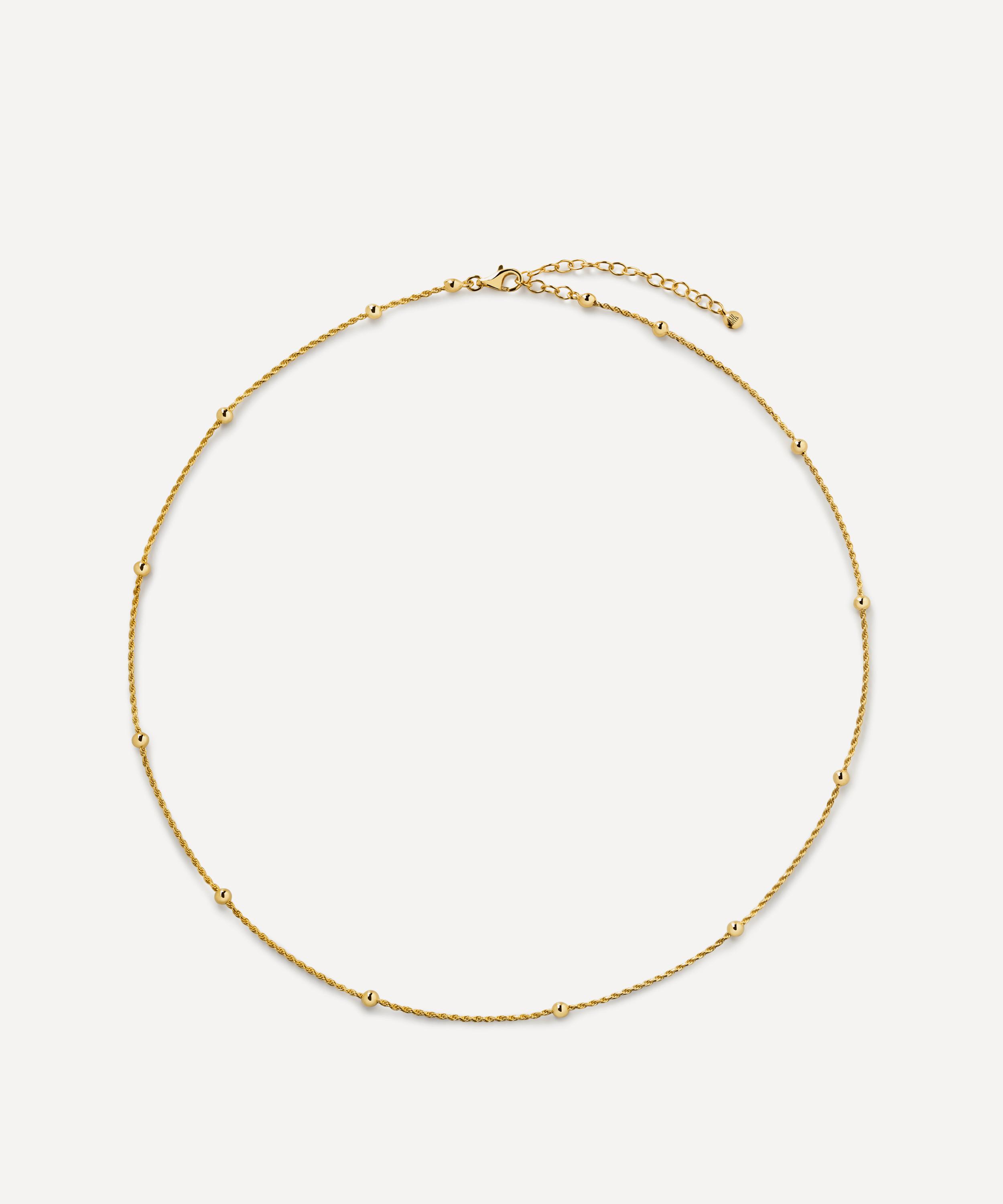Monica Vinader - 18ct Gold-Plated Vermeil Silver Beaded Rope Chain Necklace image number 2