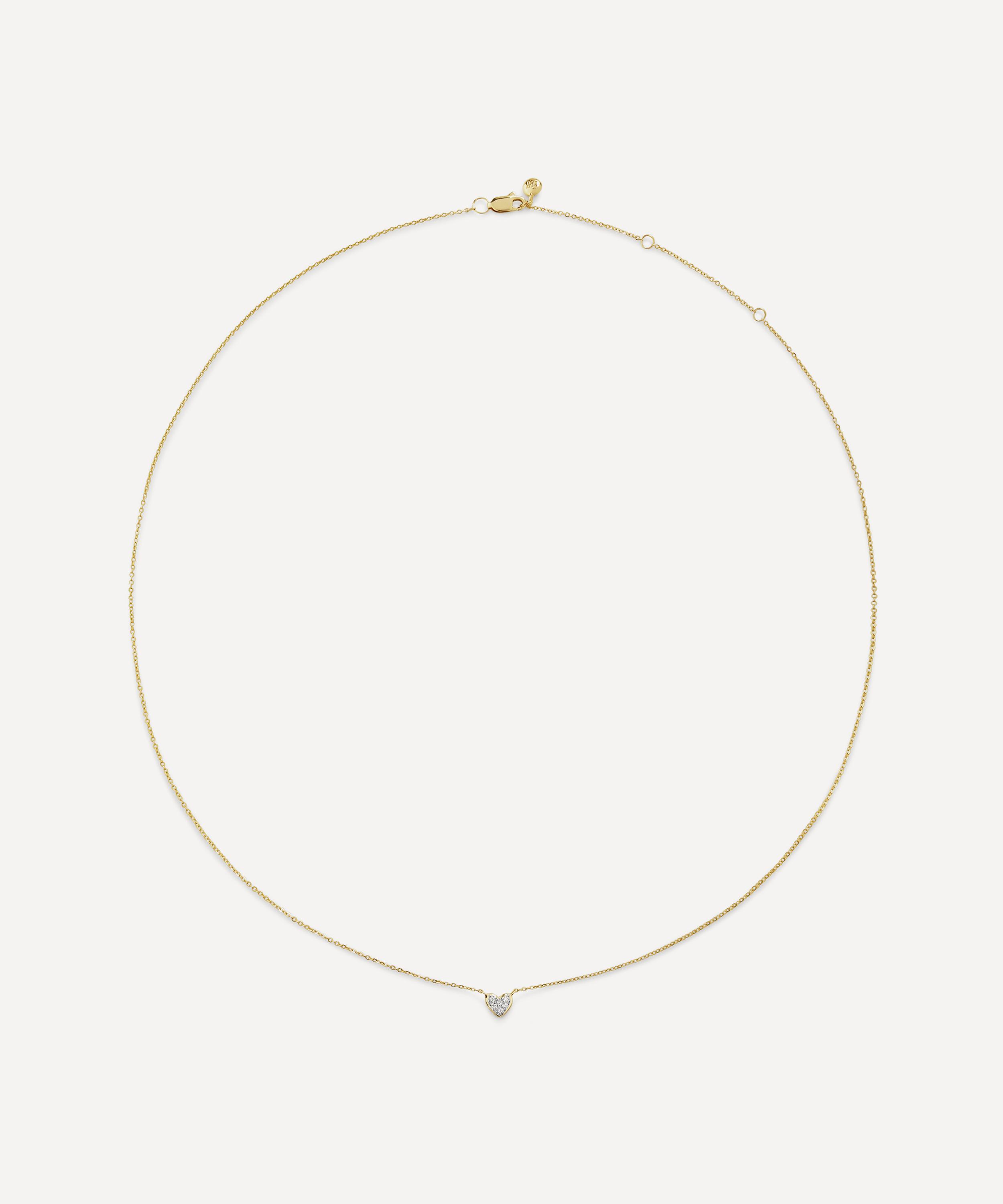 Monica Vinader - 14ct Gold Mini Heart Diamond Chain Necklace