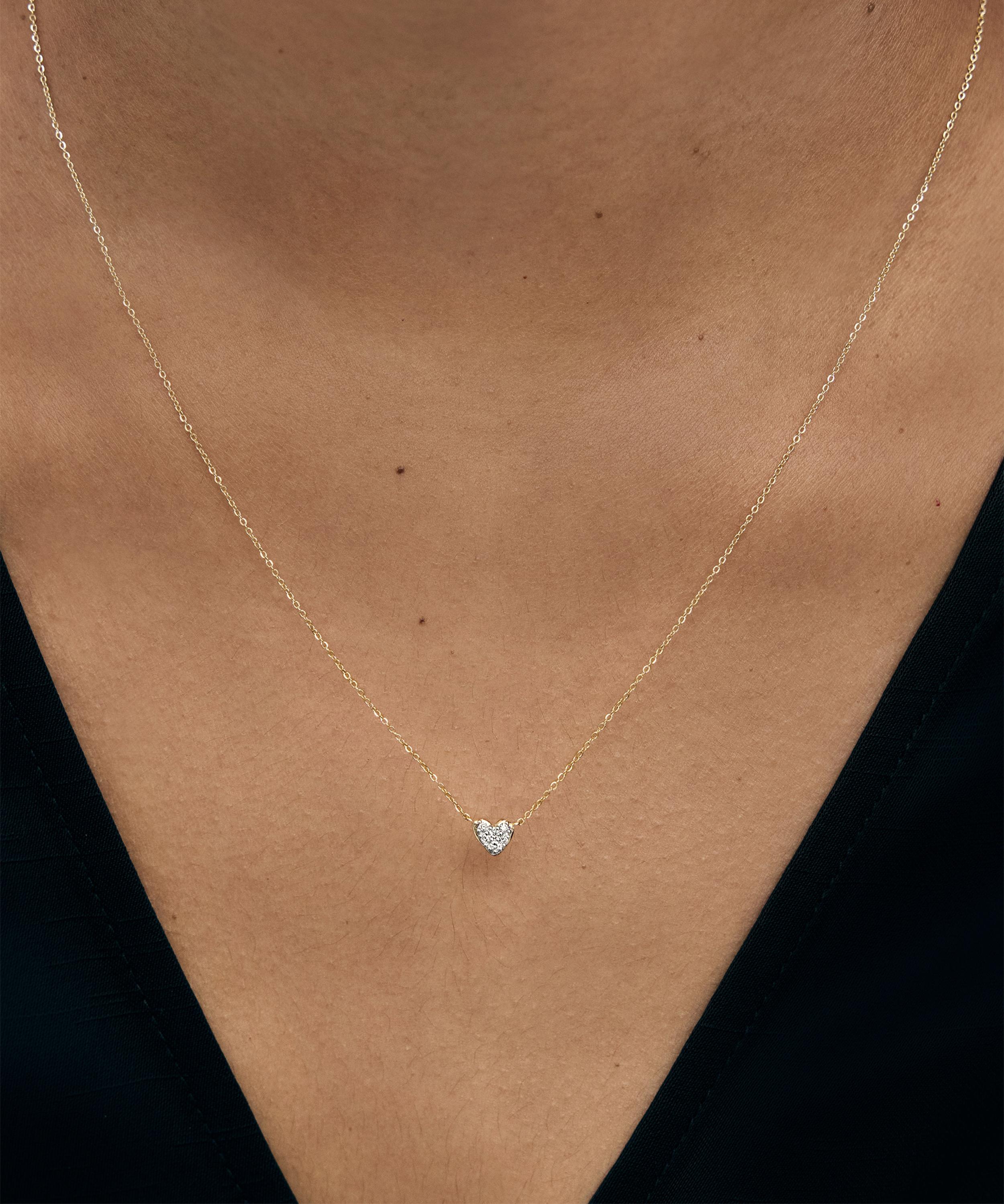 Monica Vinader - 14ct Gold Mini Heart Diamond Chain Necklace image number 1