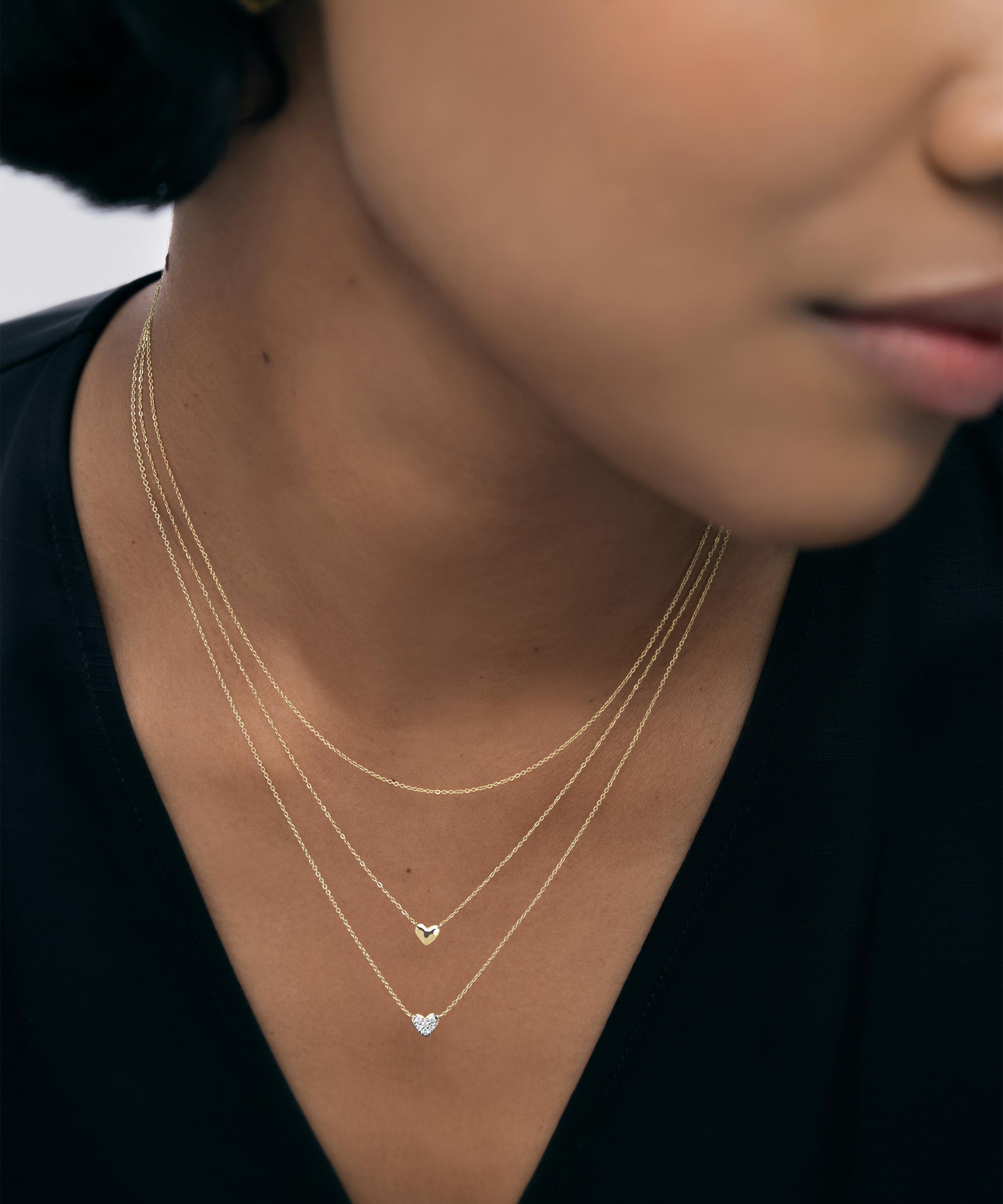 Monica Vinader - 14ct Gold Mini Heart Diamond Chain Necklace image number 2