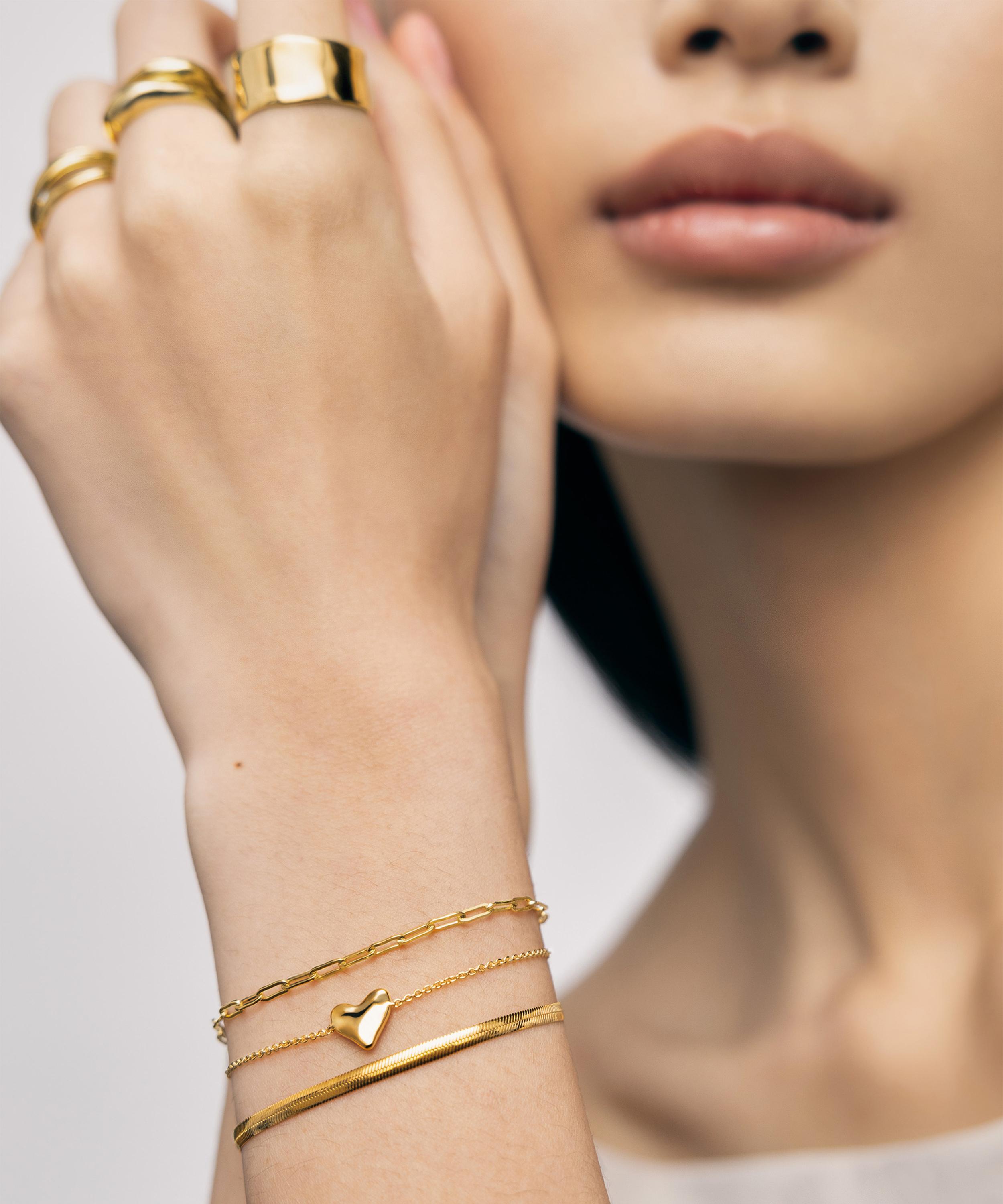 Monica Vinader - 18ct Gold-Plated Vermeil Silver Heart Chain Bracelet image number 2