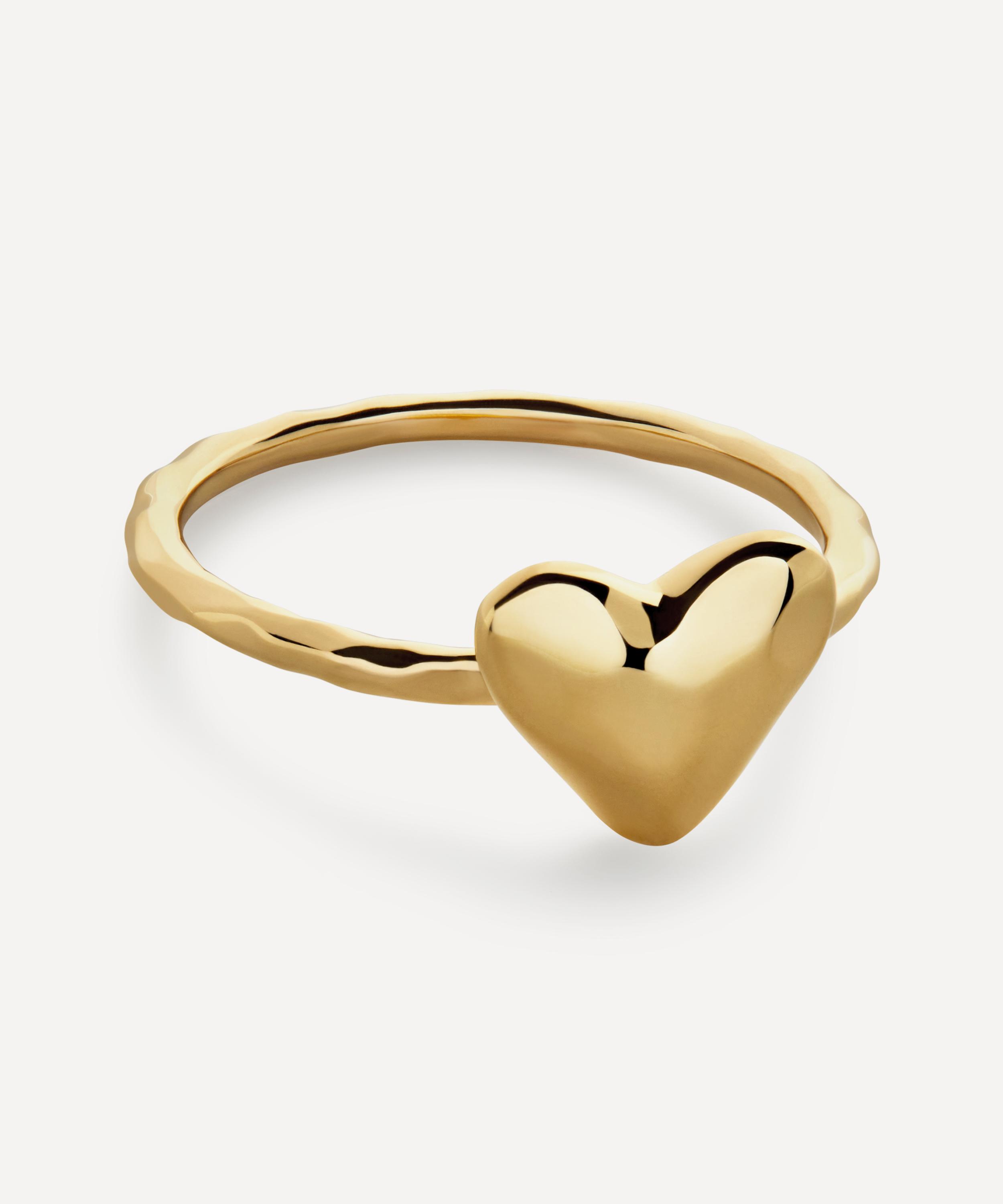 Monica Vinader - 18ct Gold-Plated Vermeil Silver Heart Stacking Ring image number 0