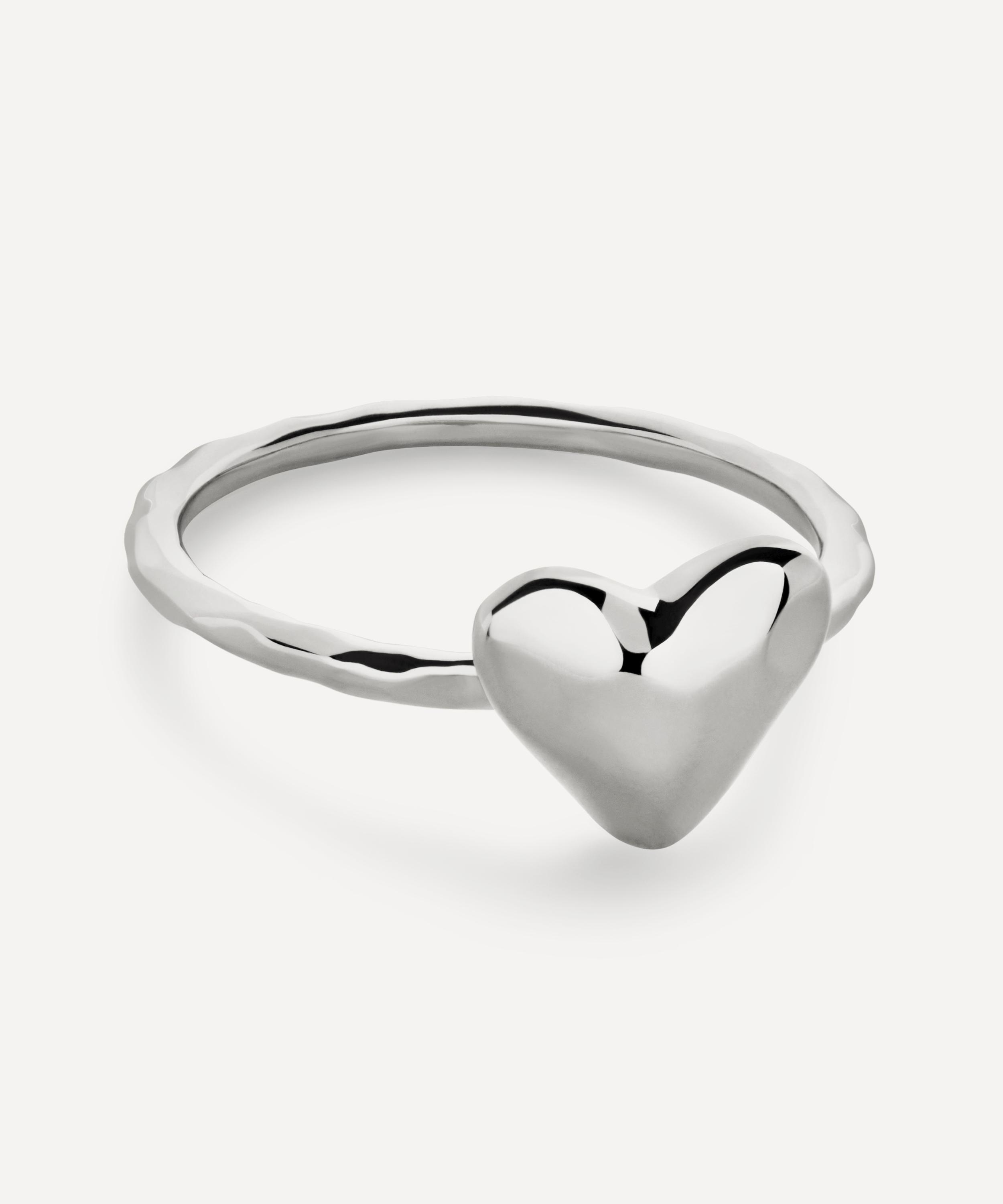 Monica Vinader - Sterling Silver Heart Stacking Ring image number 0