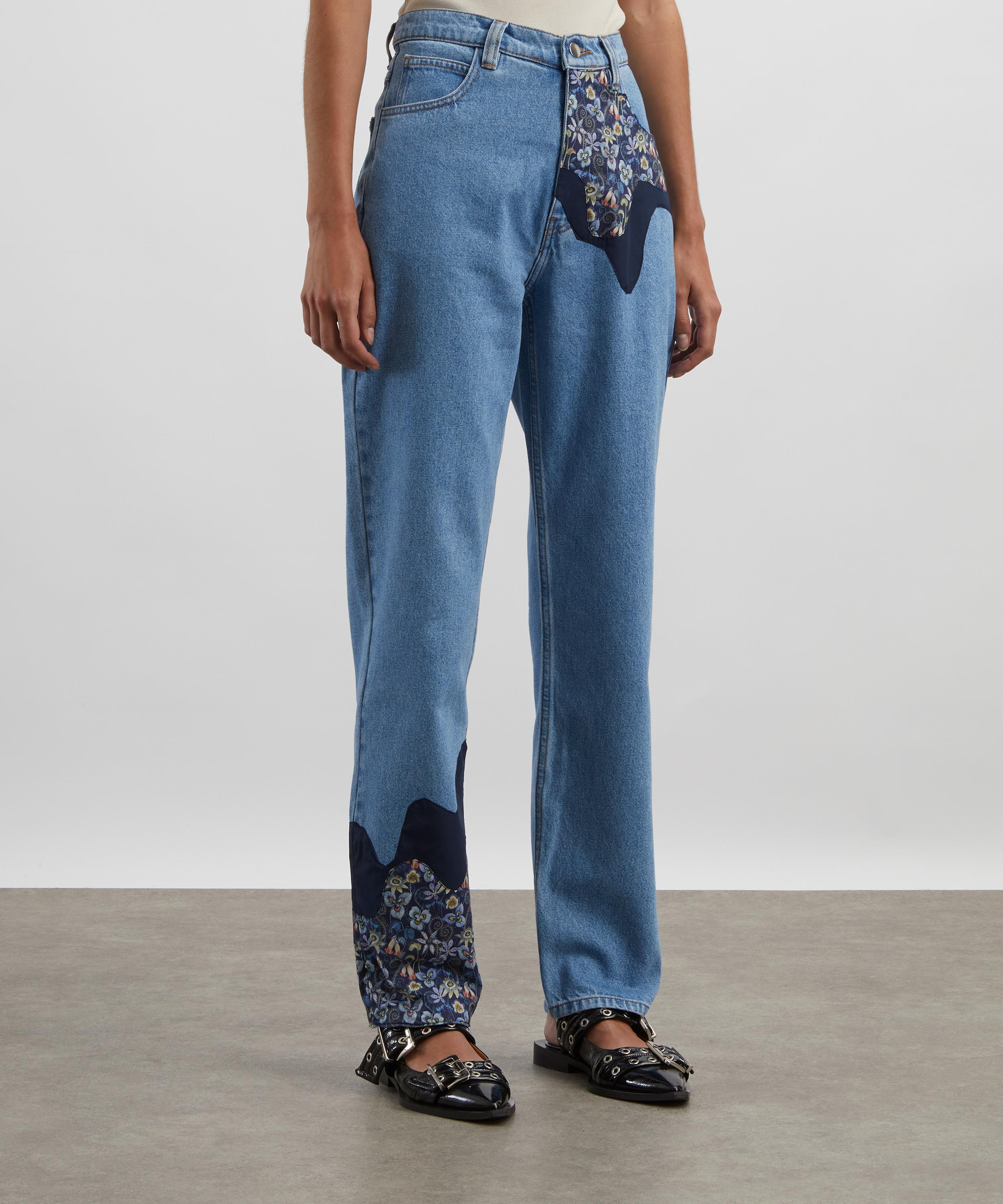 FANFARE - Bobby Melt Liberty High Waisted Mom Fit Patchwork Jeans image number 2