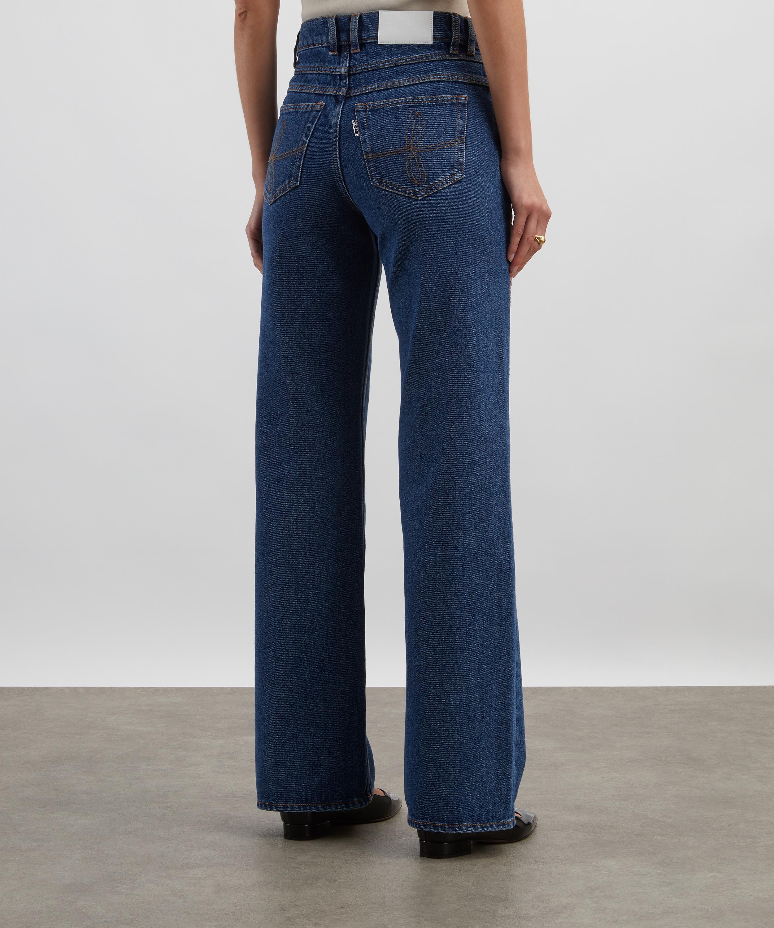 FANFARE - High-Waisted Wide-Leg Liberty Square Patch Jeans image number 3