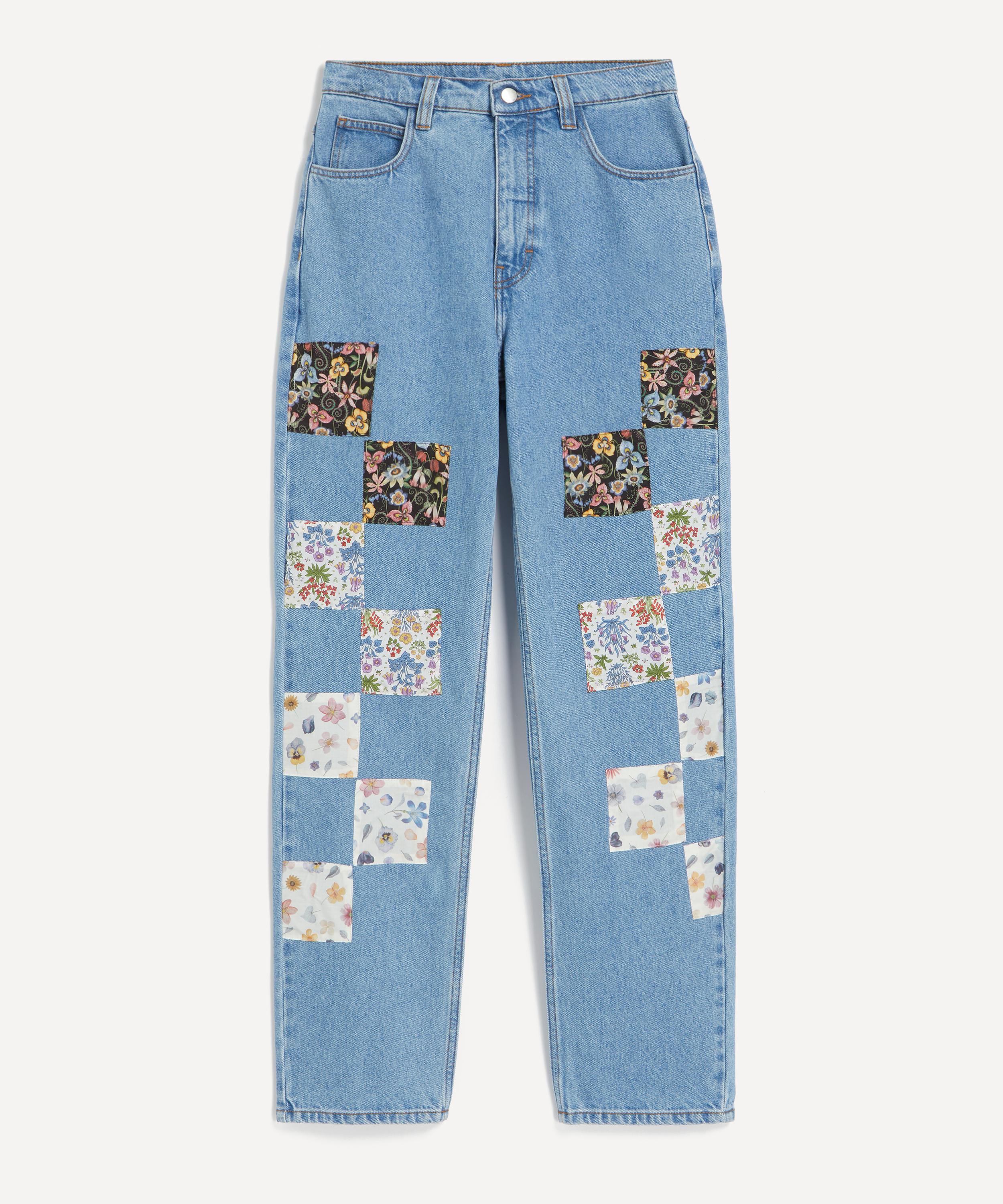 FANFARE - High-Waisted Liberty Square Patch Jeans image number 0
