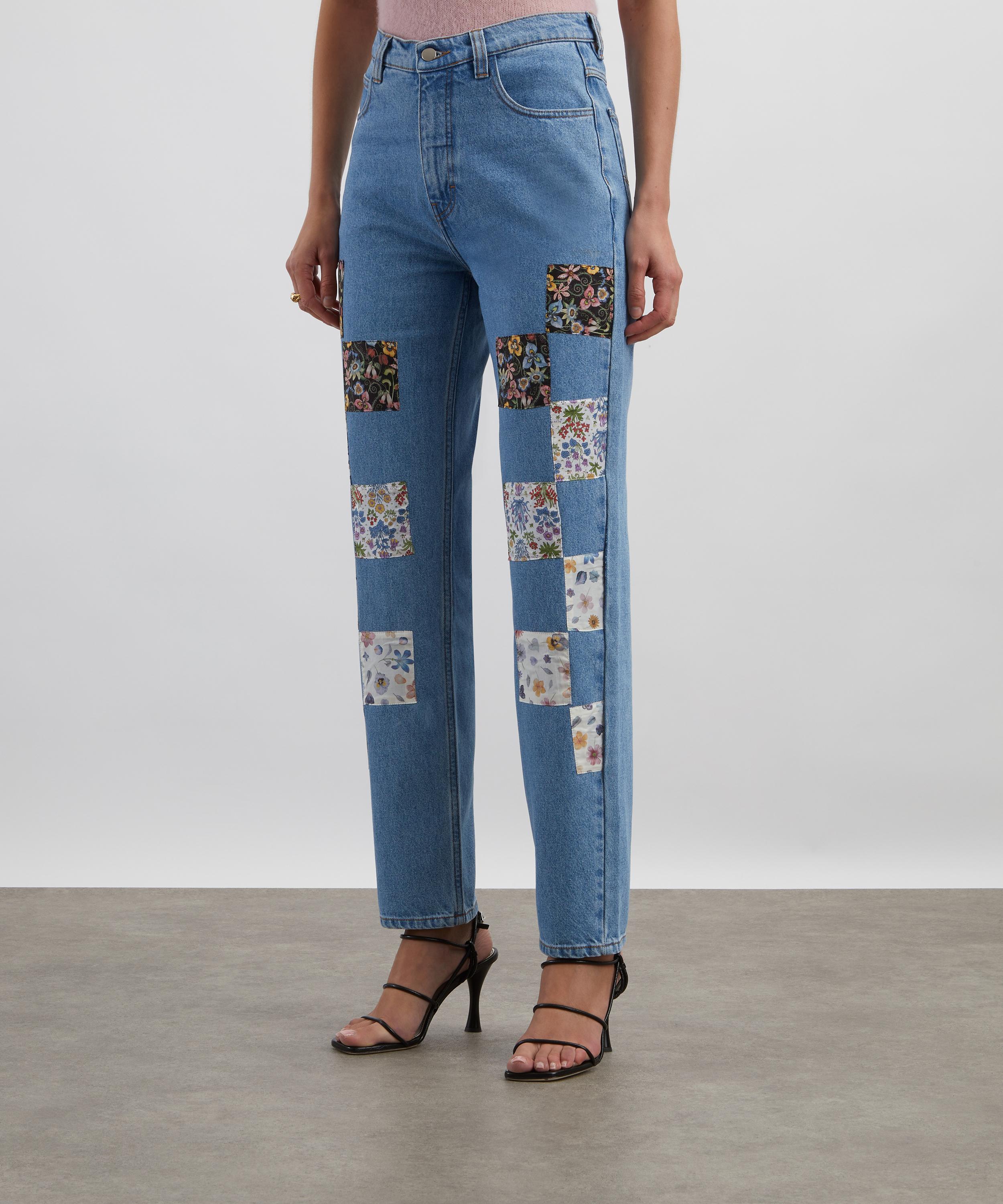FANFARE - High-Waisted Liberty Square Patch Jeans image number 2