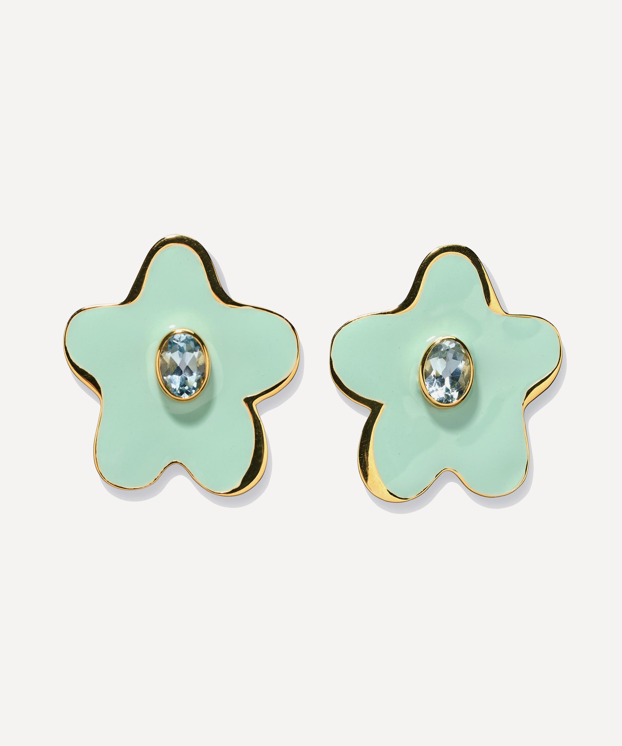 Lizzie Fortunato - Gold-Plated Camilo Topaz Stud Earrings image number 0