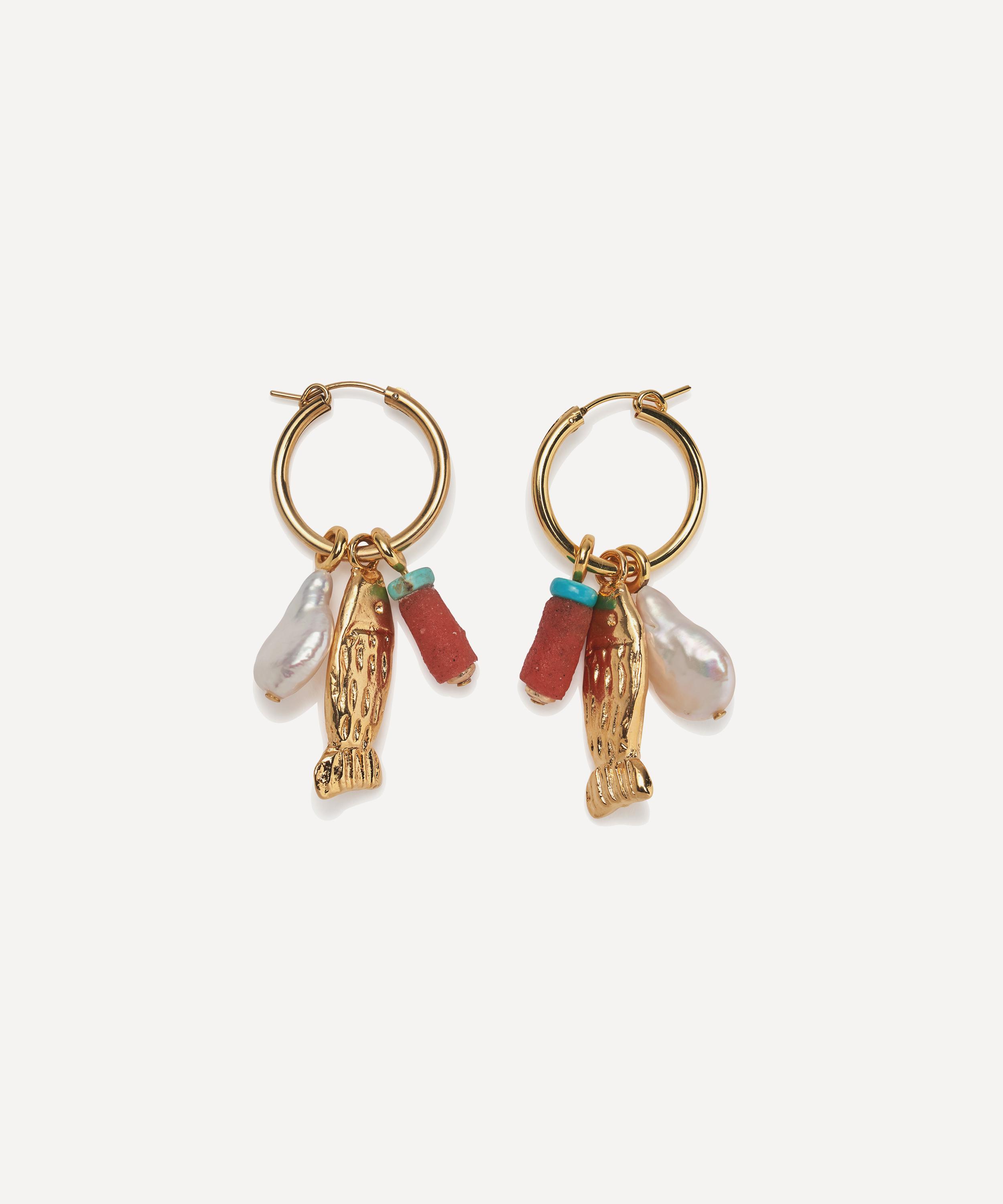 Lizzie Fortunato - Gold-Plated Minnow Hoop Earrings image number 0
