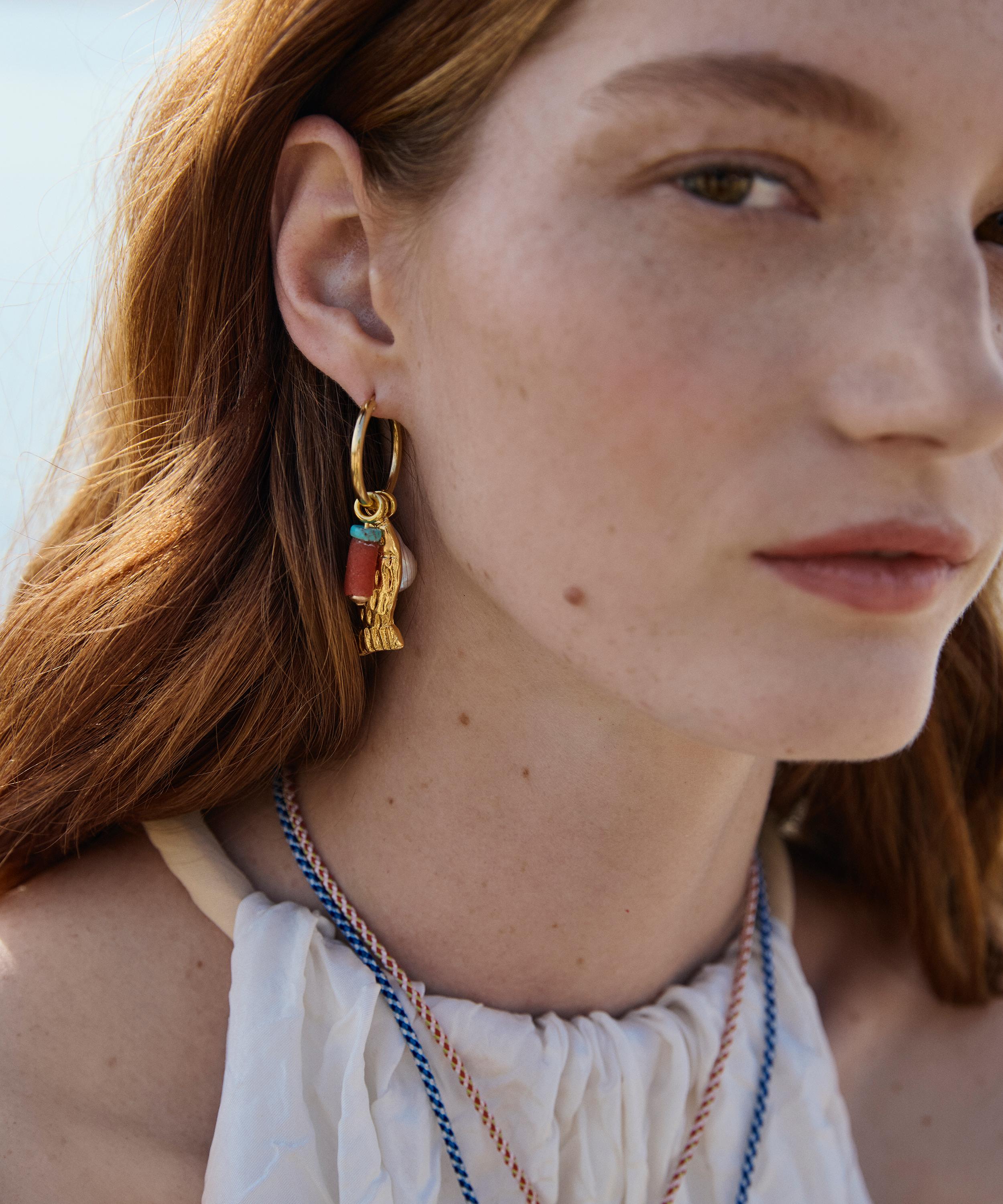 Lizzie Fortunato - Gold-Plated Minnow Hoop Earrings image number 1