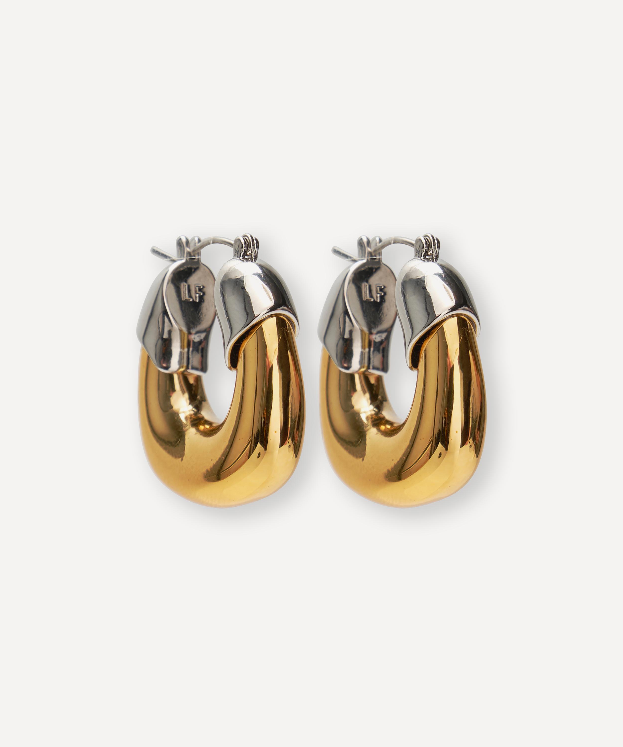 Lizzie Fortunato - Gold-Plated Mixed Metal Organic Hoops