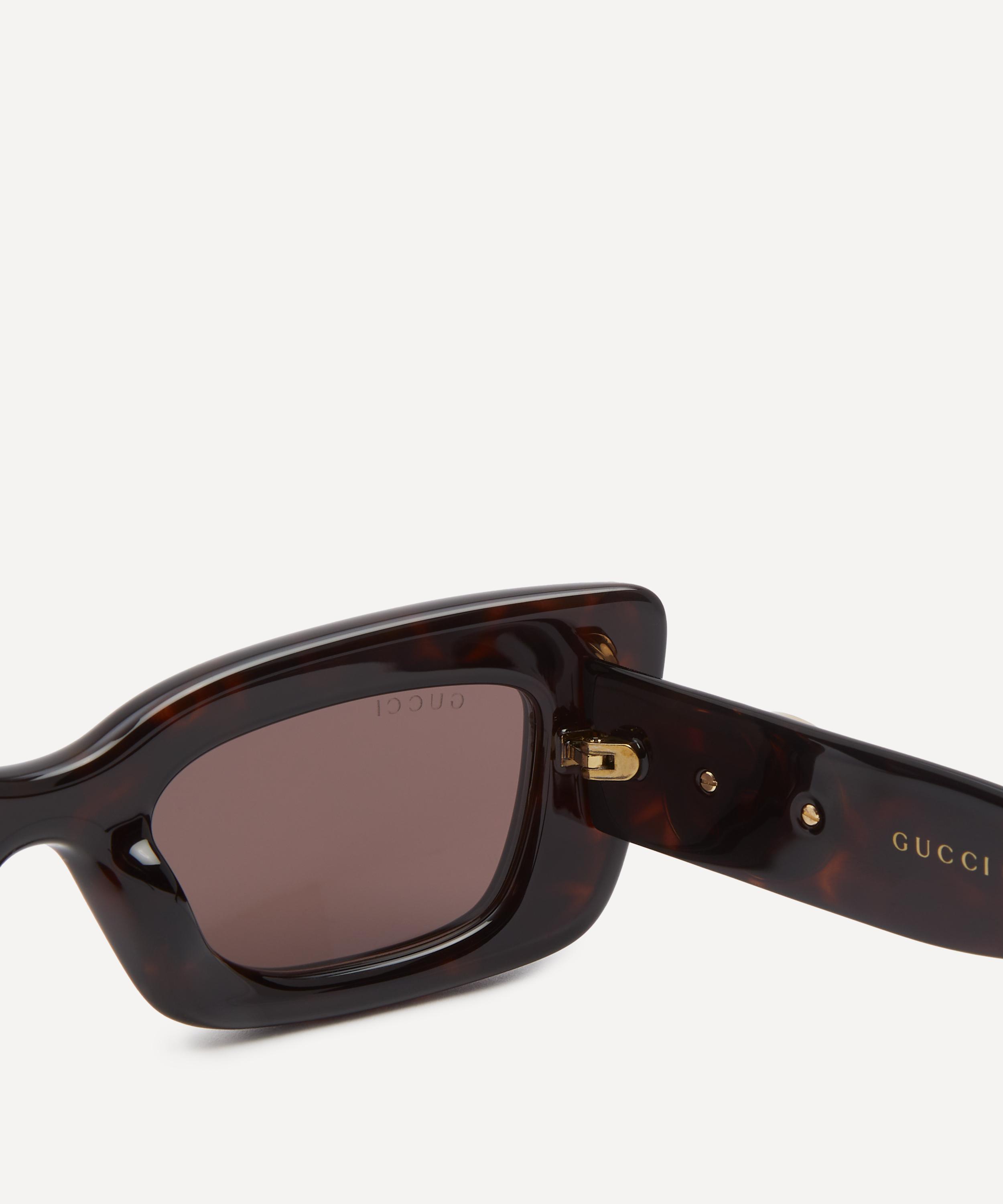 Gucci - Rectangle Havana Logo Sunglasses image number 2