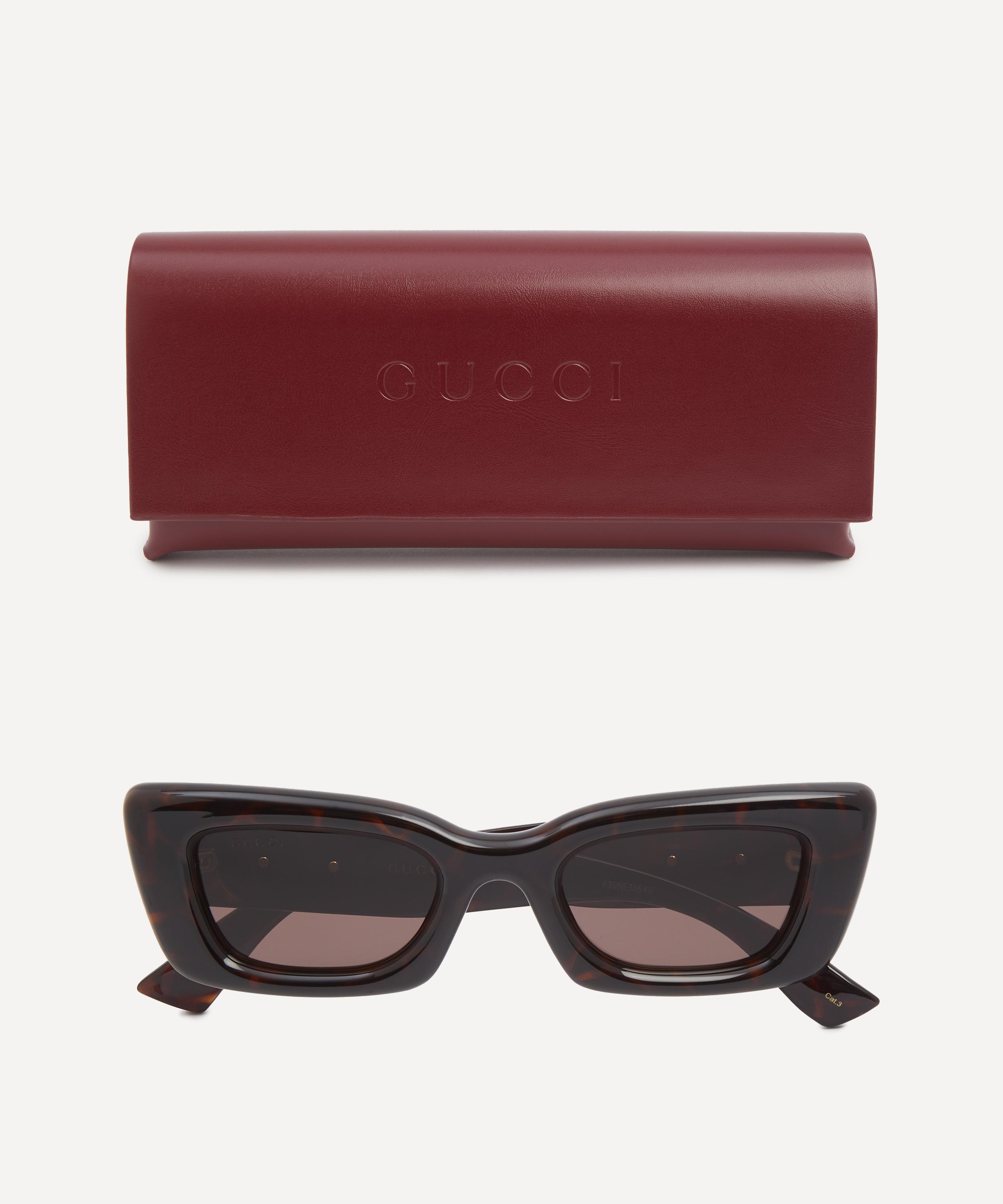 Gucci - Rectangle Havana Logo Sunglasses image number 3