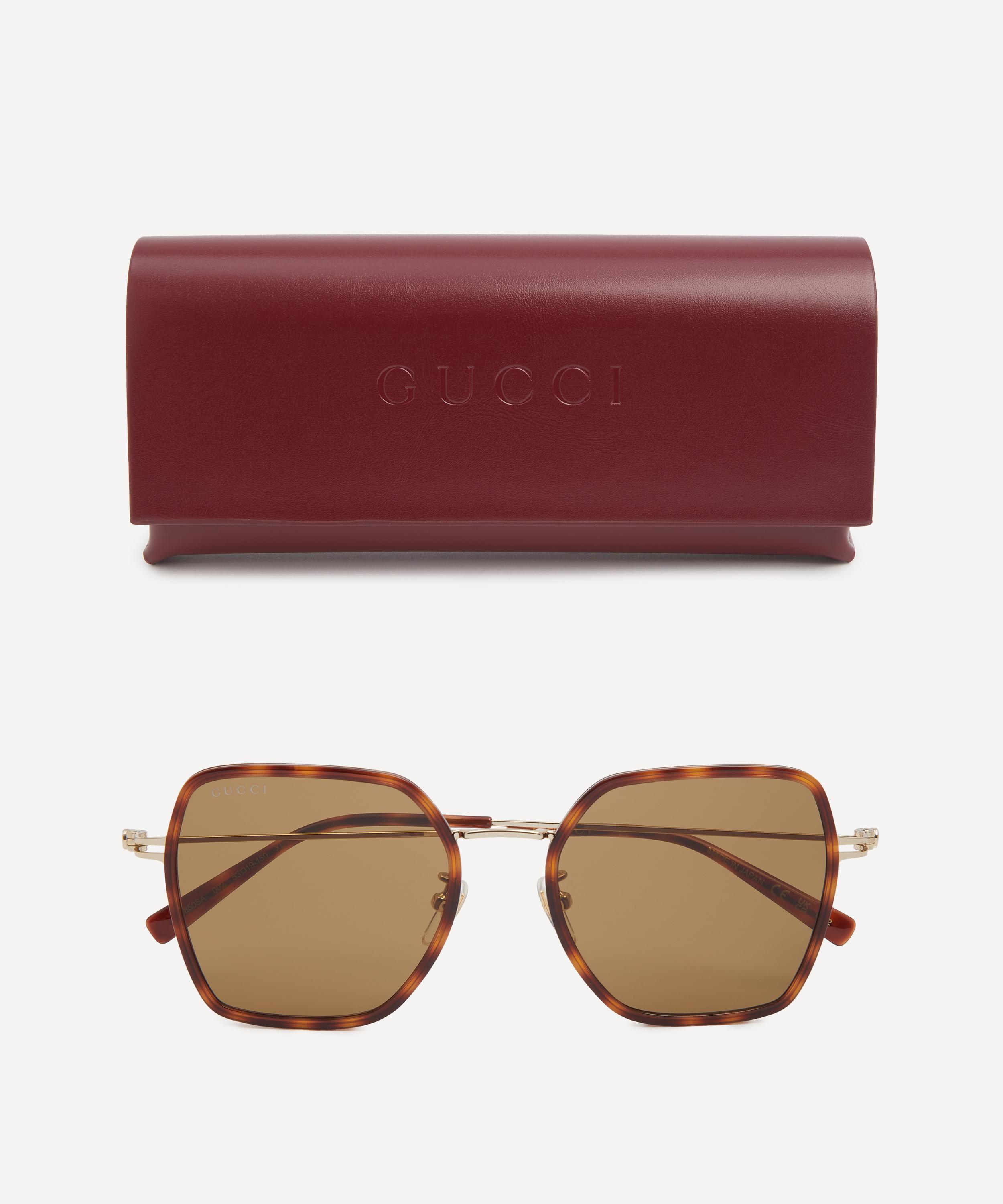 Gucci - Square Havana Combination Sunglasses image number 3