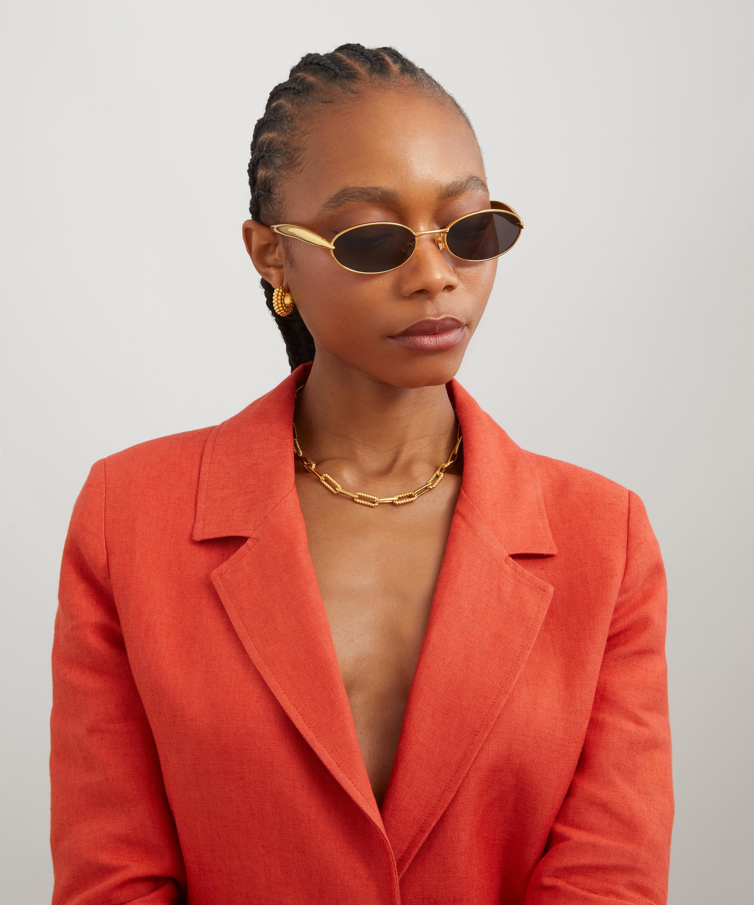 Bottega Veneta - Oval Metal Sunglasses image number 1