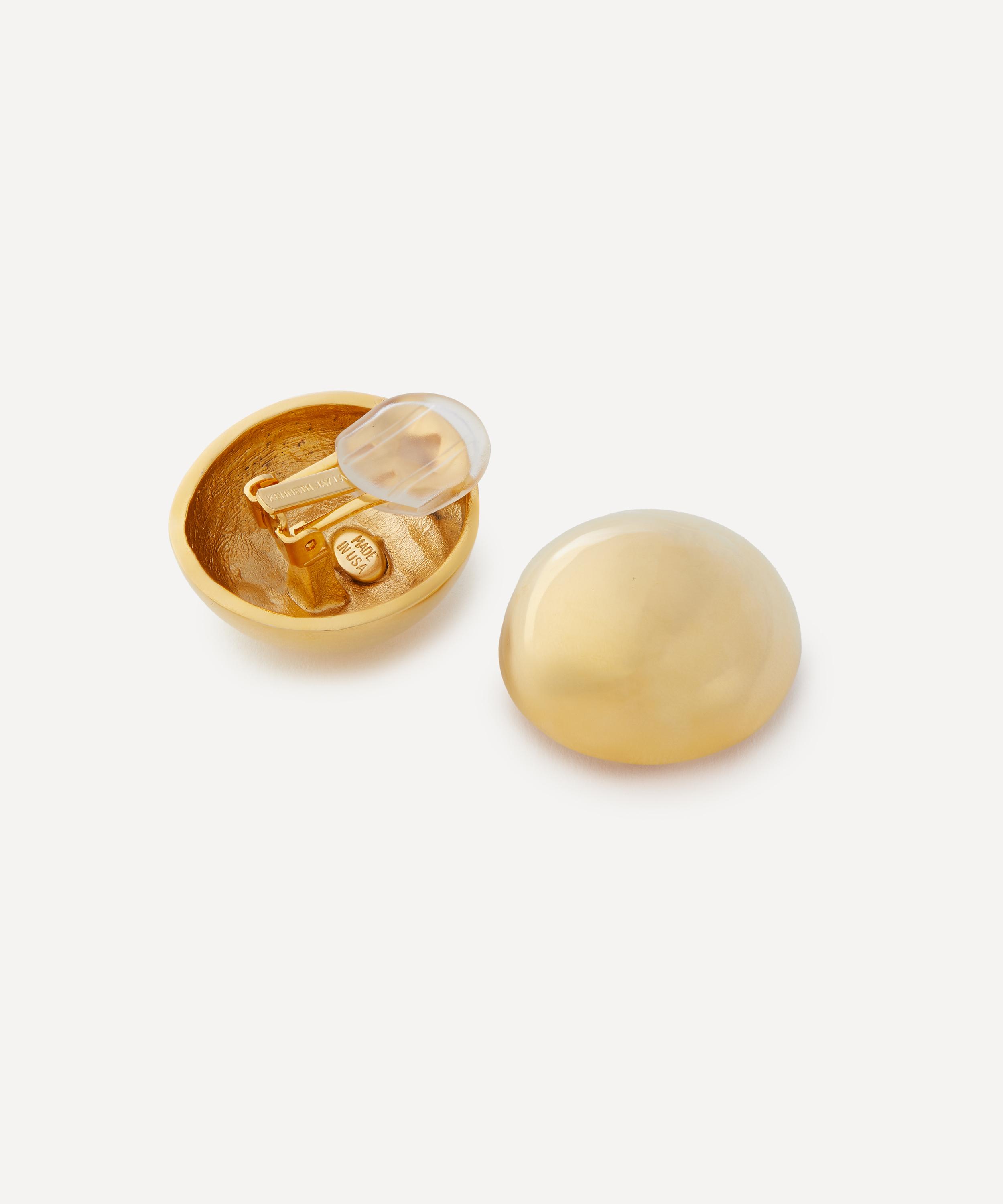 Kenneth Jay Lane - Gold-Plated Domed Button Clip-On Earrings image number 1