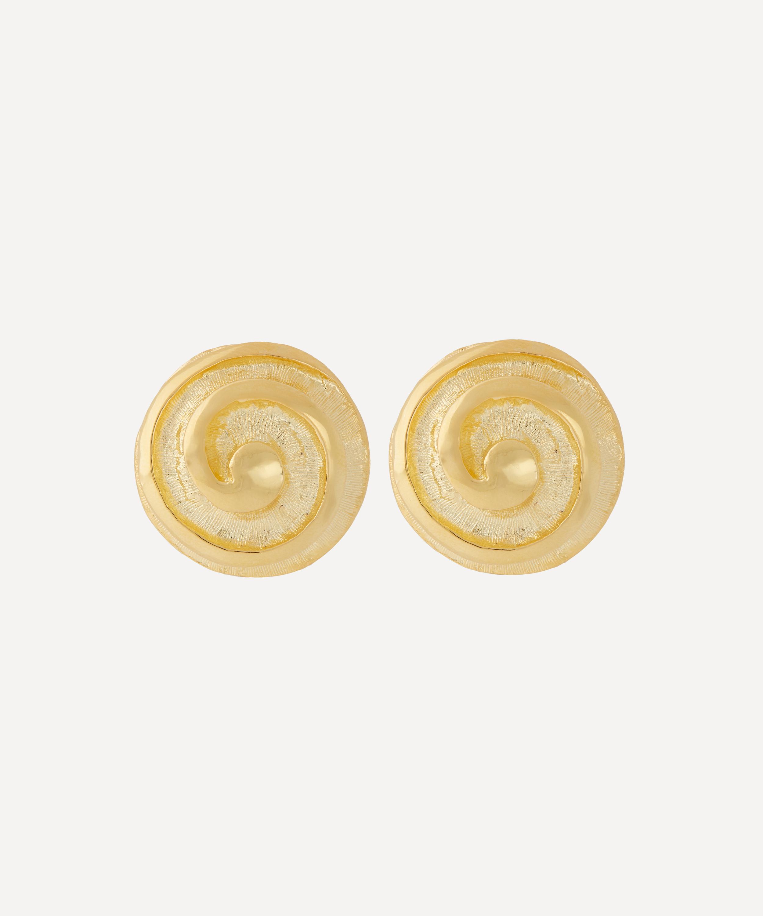 Kenneth Jay Lane - Gold-Plated Swirl Button Clip-On Earrings image number 0