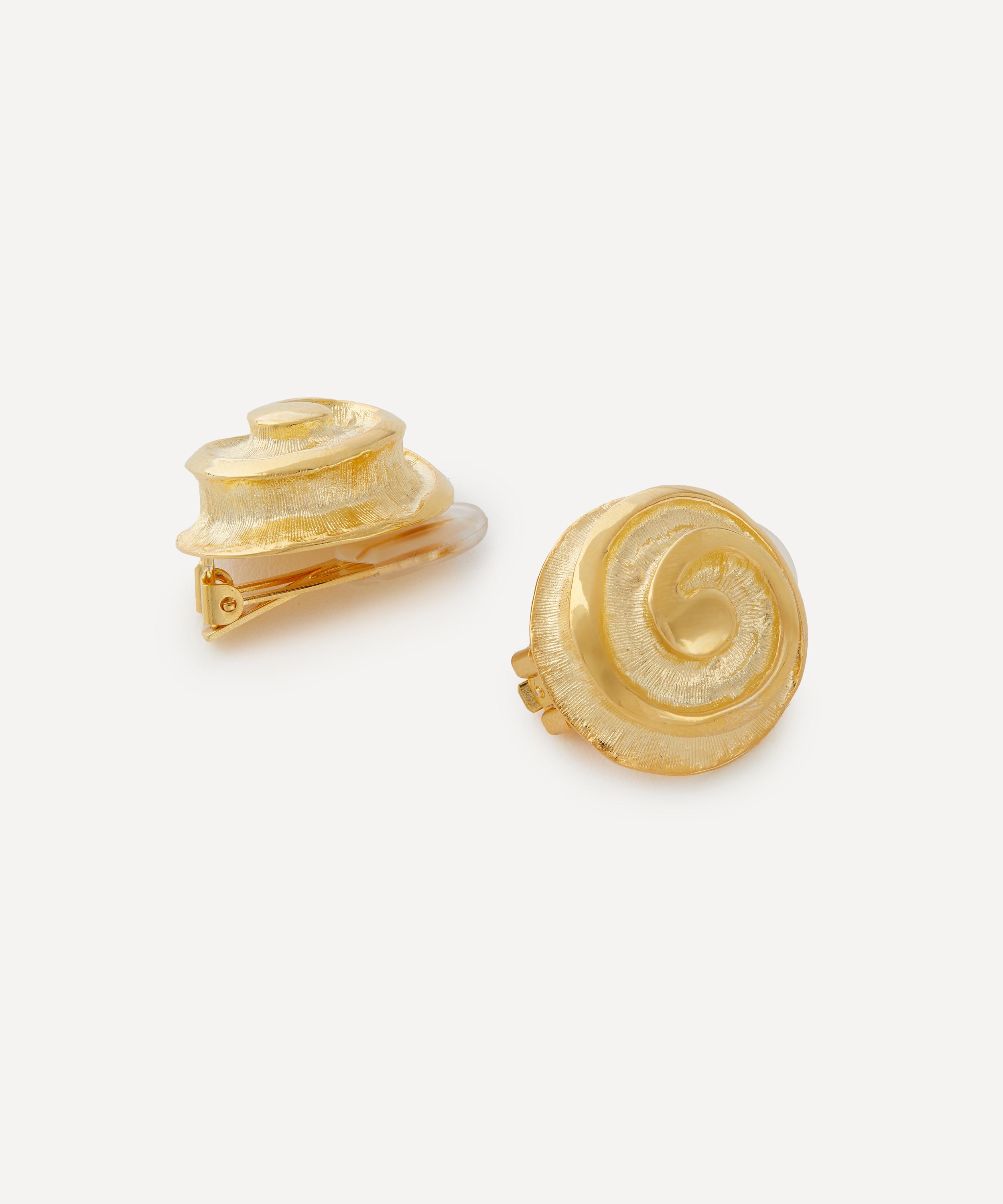 Kenneth Jay Lane - Gold-Plated Swirl Button Clip-On Earrings image number 1