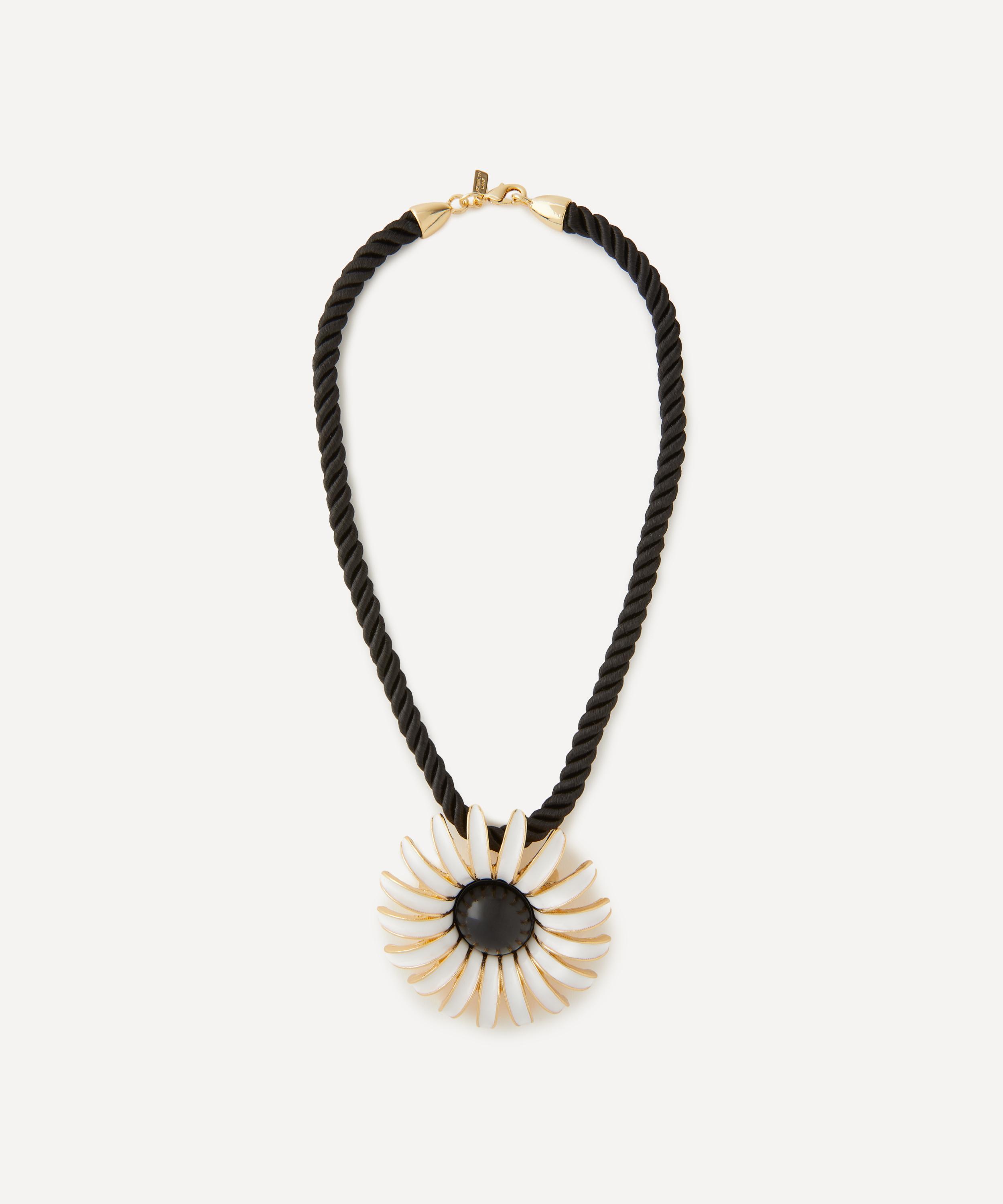 Kenneth Jay Lane - Black Cord Daisy Pendant Necklace image number 0