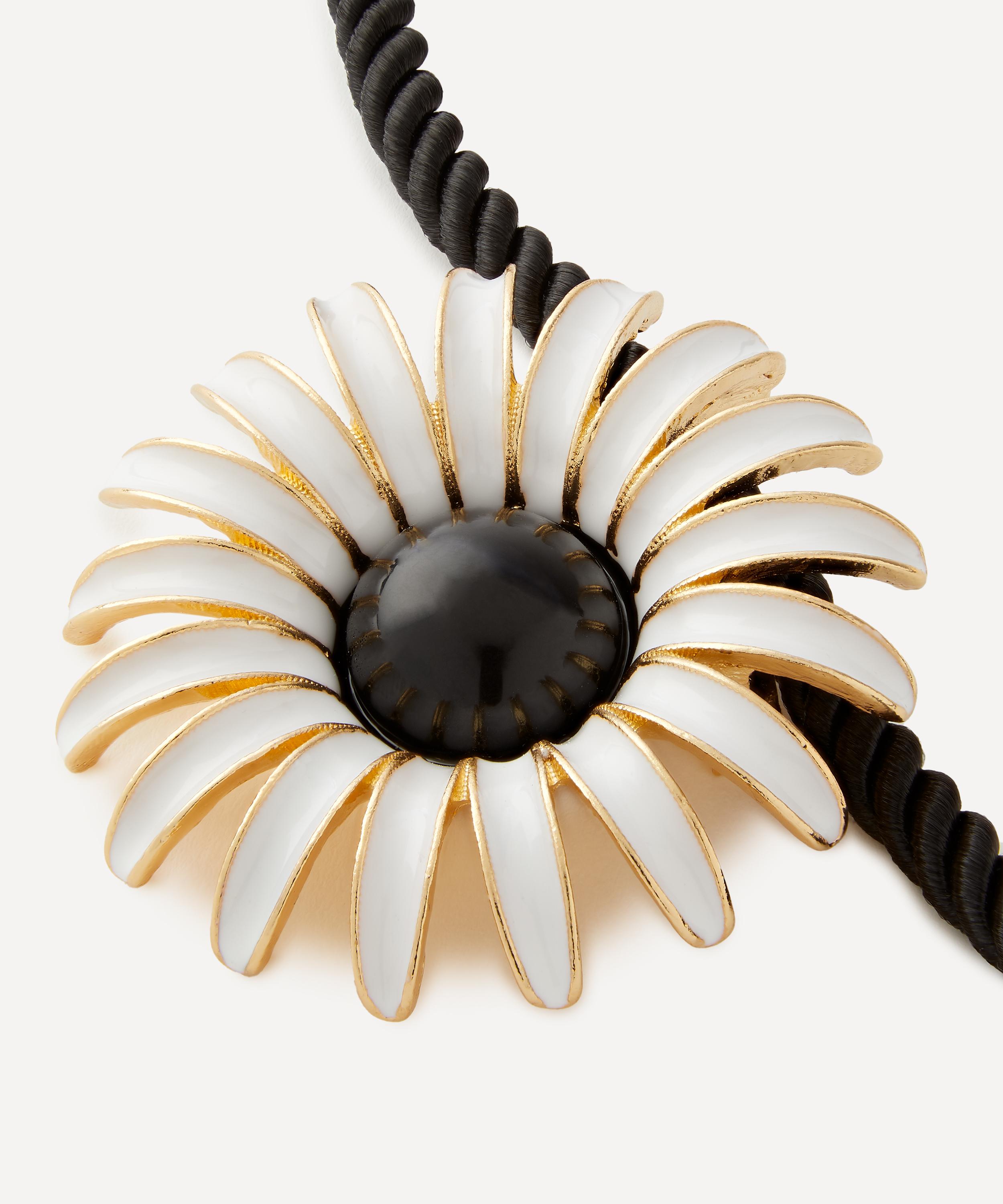 Kenneth Jay Lane - Black Cord Daisy Pendant Necklace image number 1
