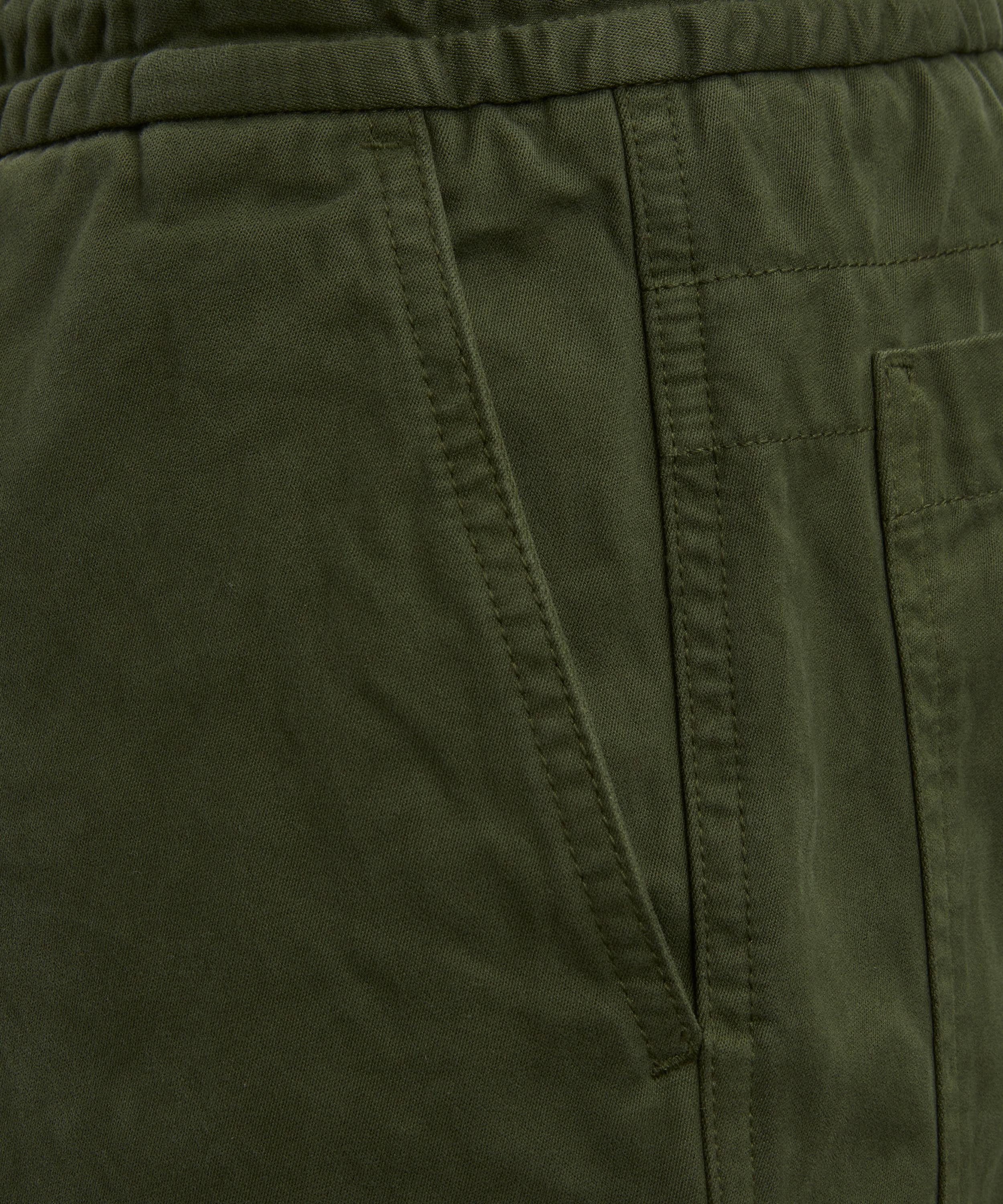Drakes - Olive Cotton Drawstring Trousers image number 4
