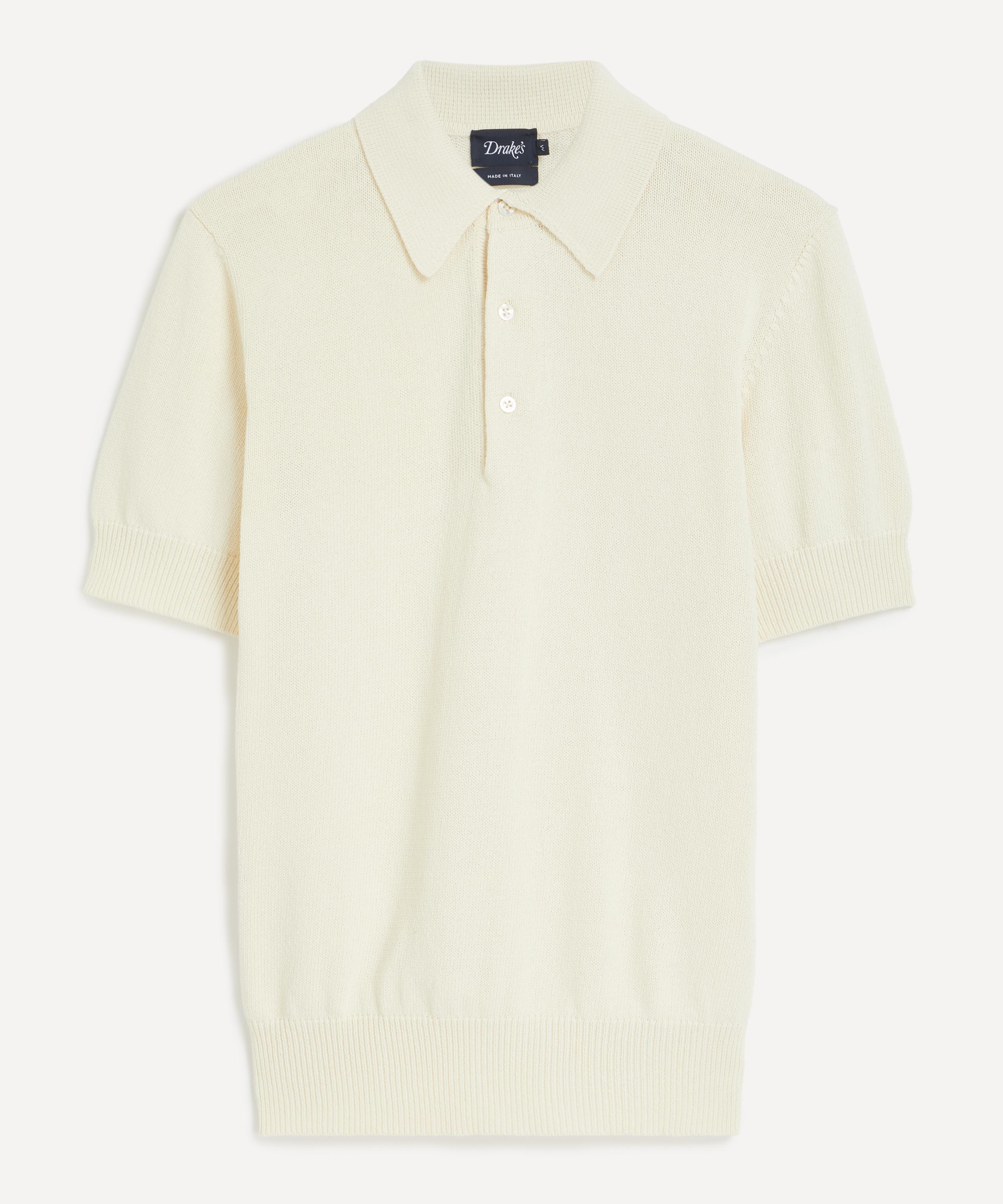 Drakes - Knitted Short-Sleeve Polo Shirt image number 0