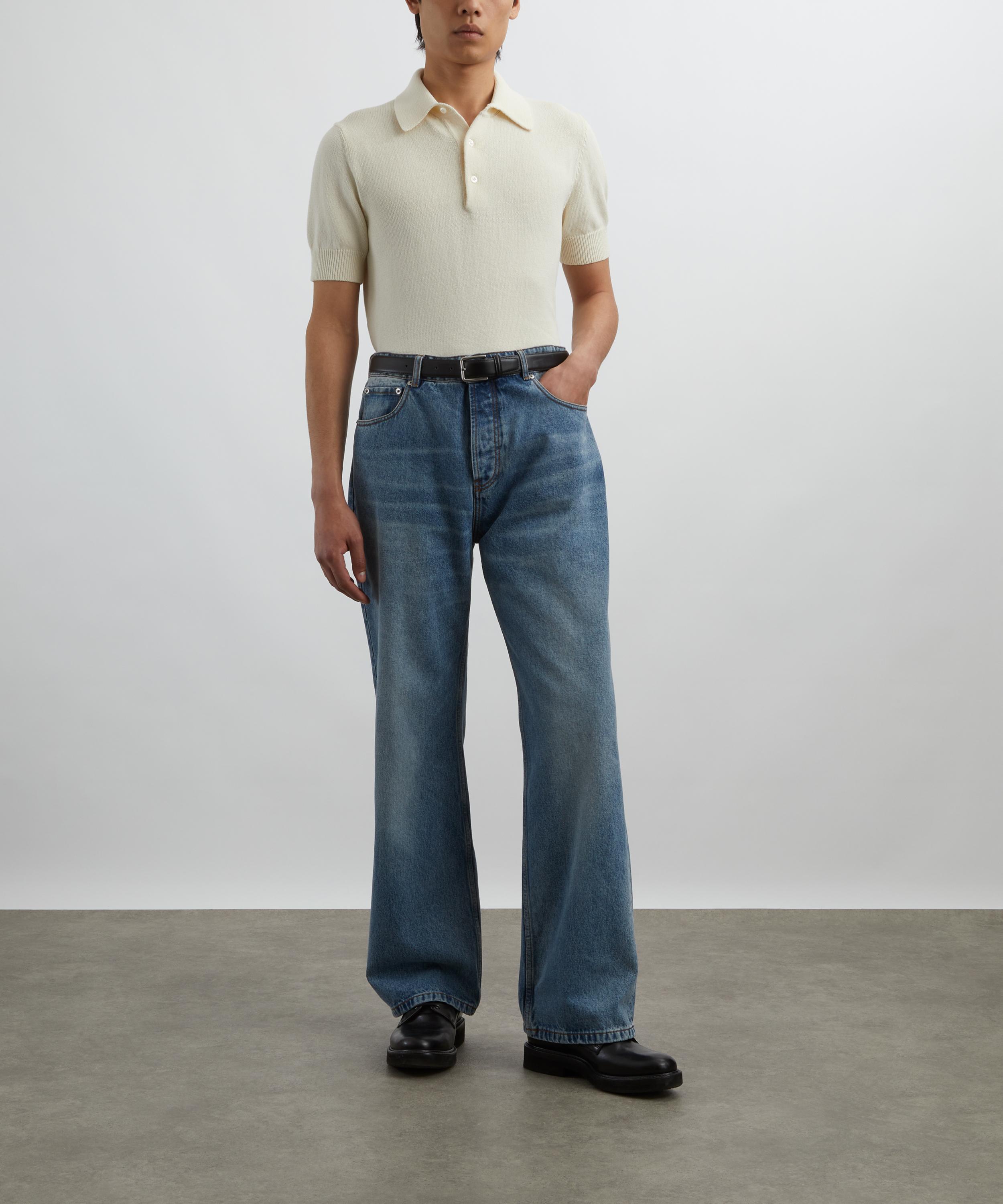 Drakes - Knitted Short-Sleeve Polo Shirt image number 1