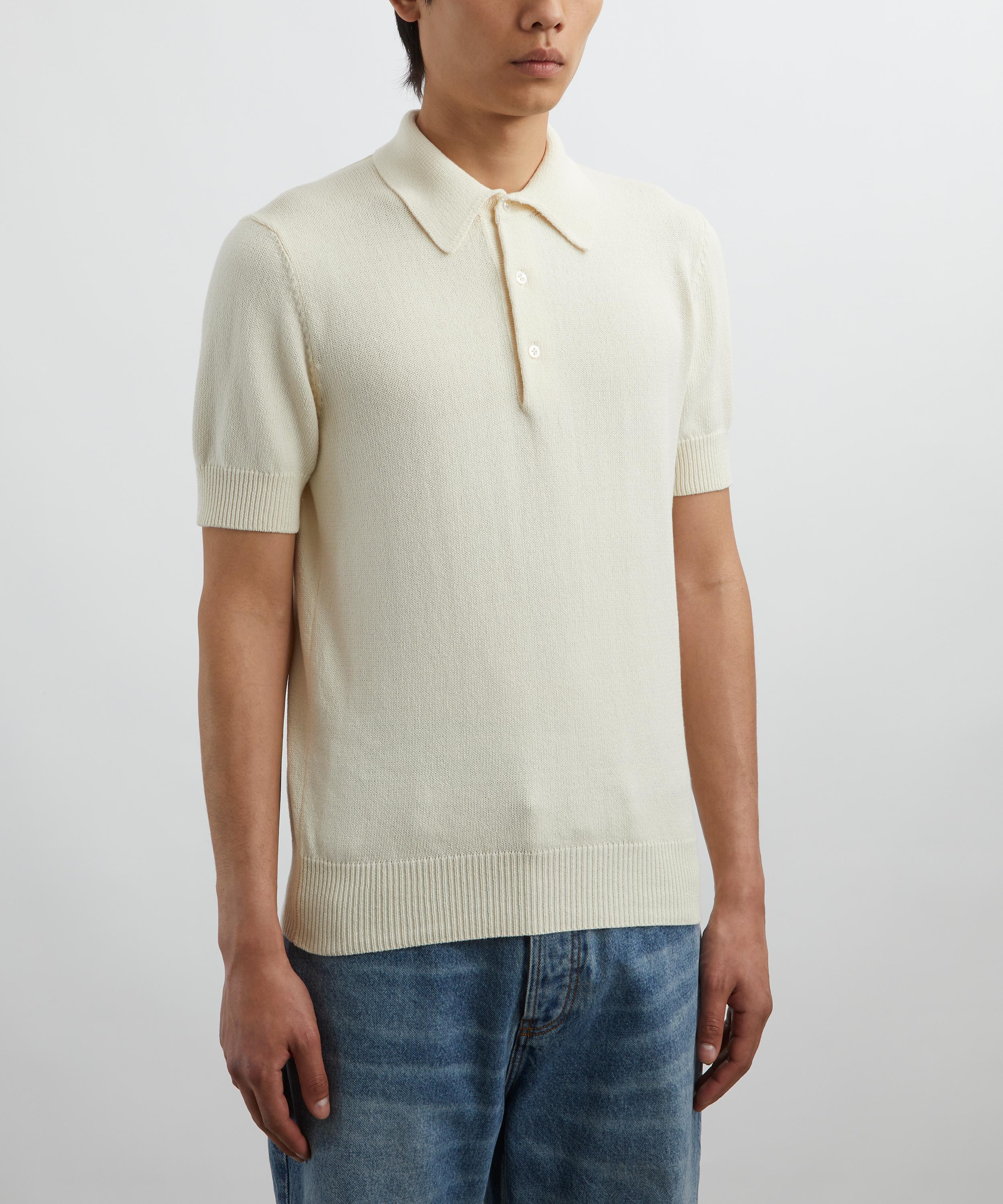 Drakes - Knitted Short-Sleeve Polo Shirt image number 2