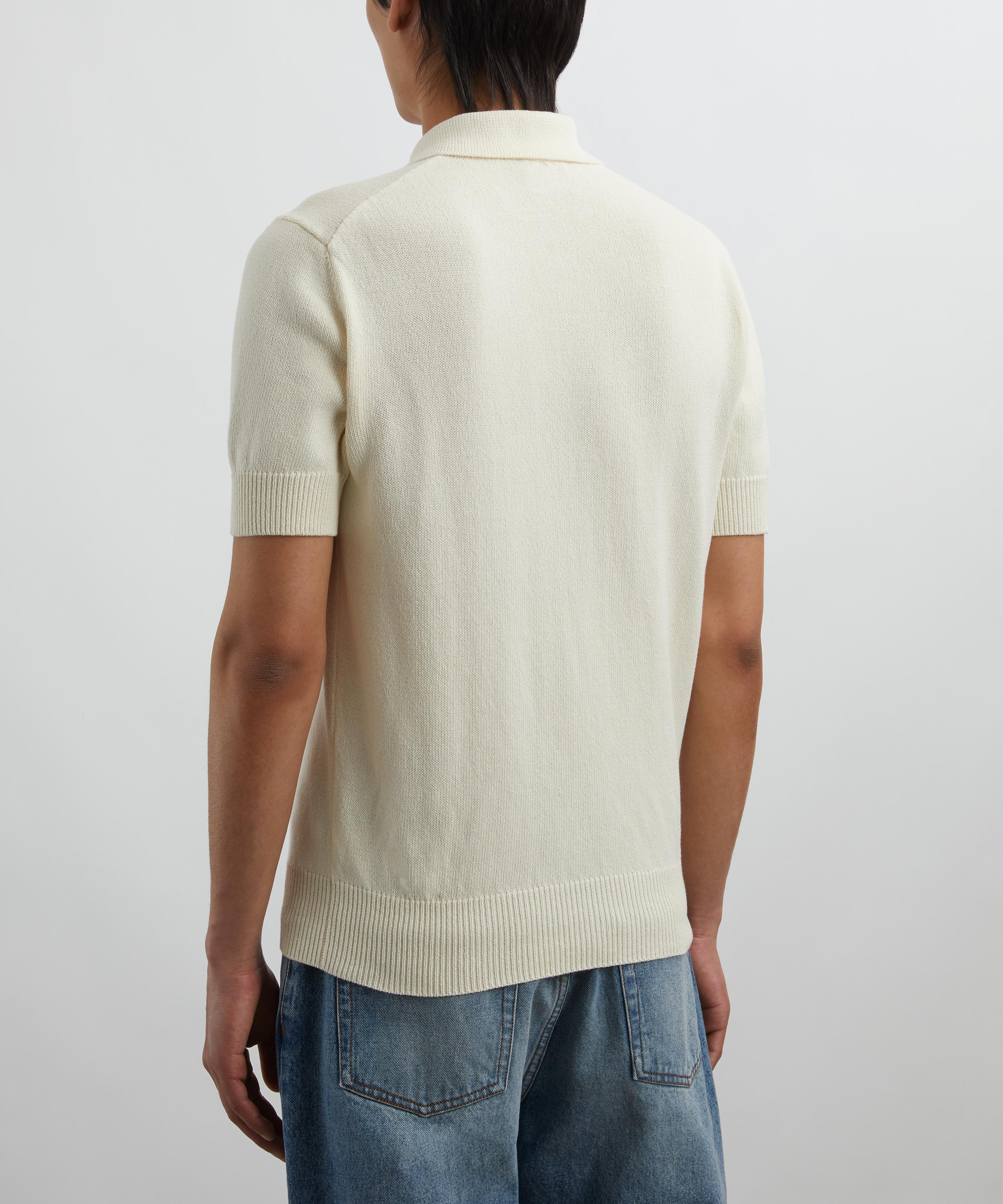 Drakes - Knitted Short-Sleeve Polo Shirt image number 3