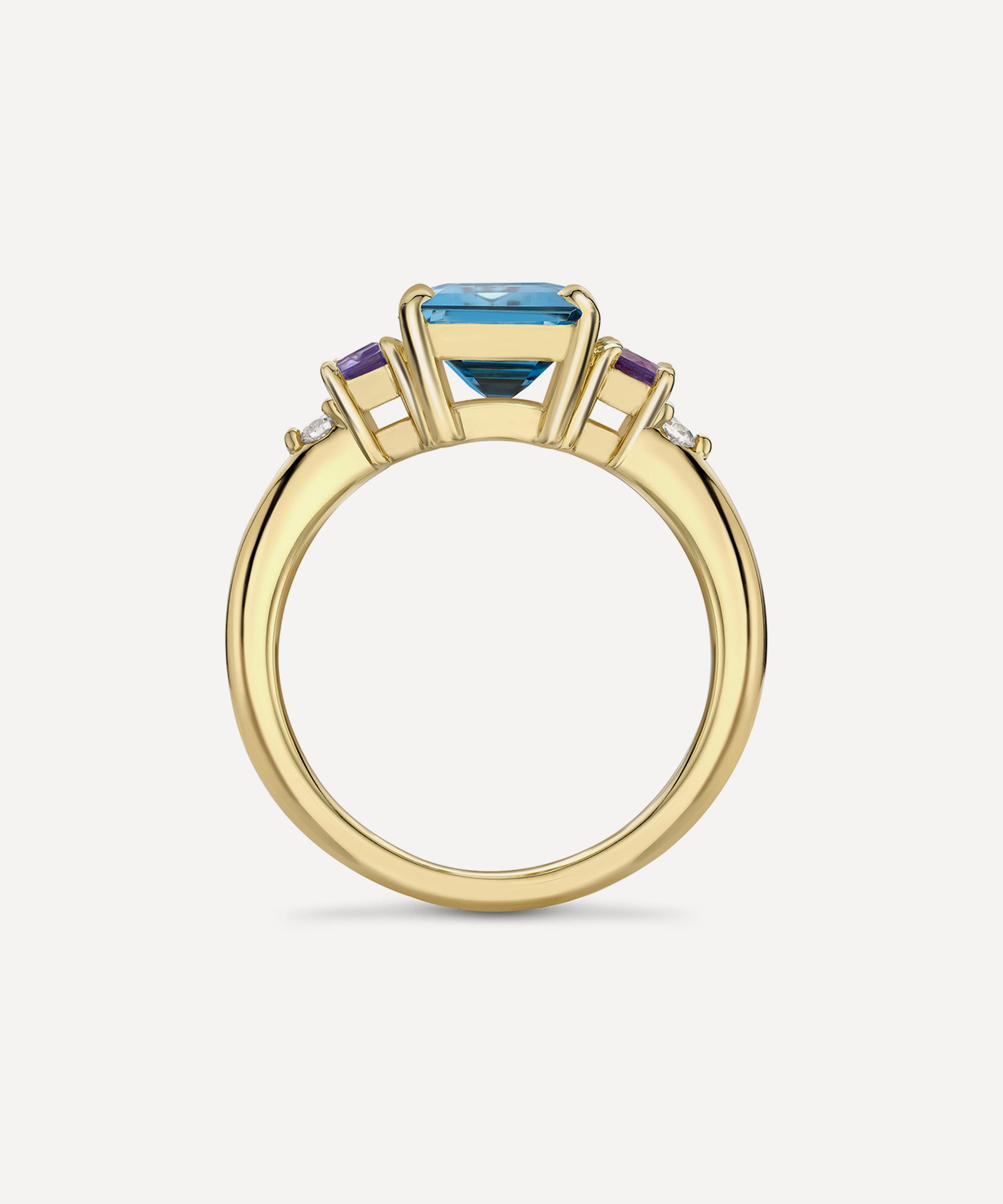 Dinny Hall - 9ct Gold Charli London Blue Topaz Ring image number 2