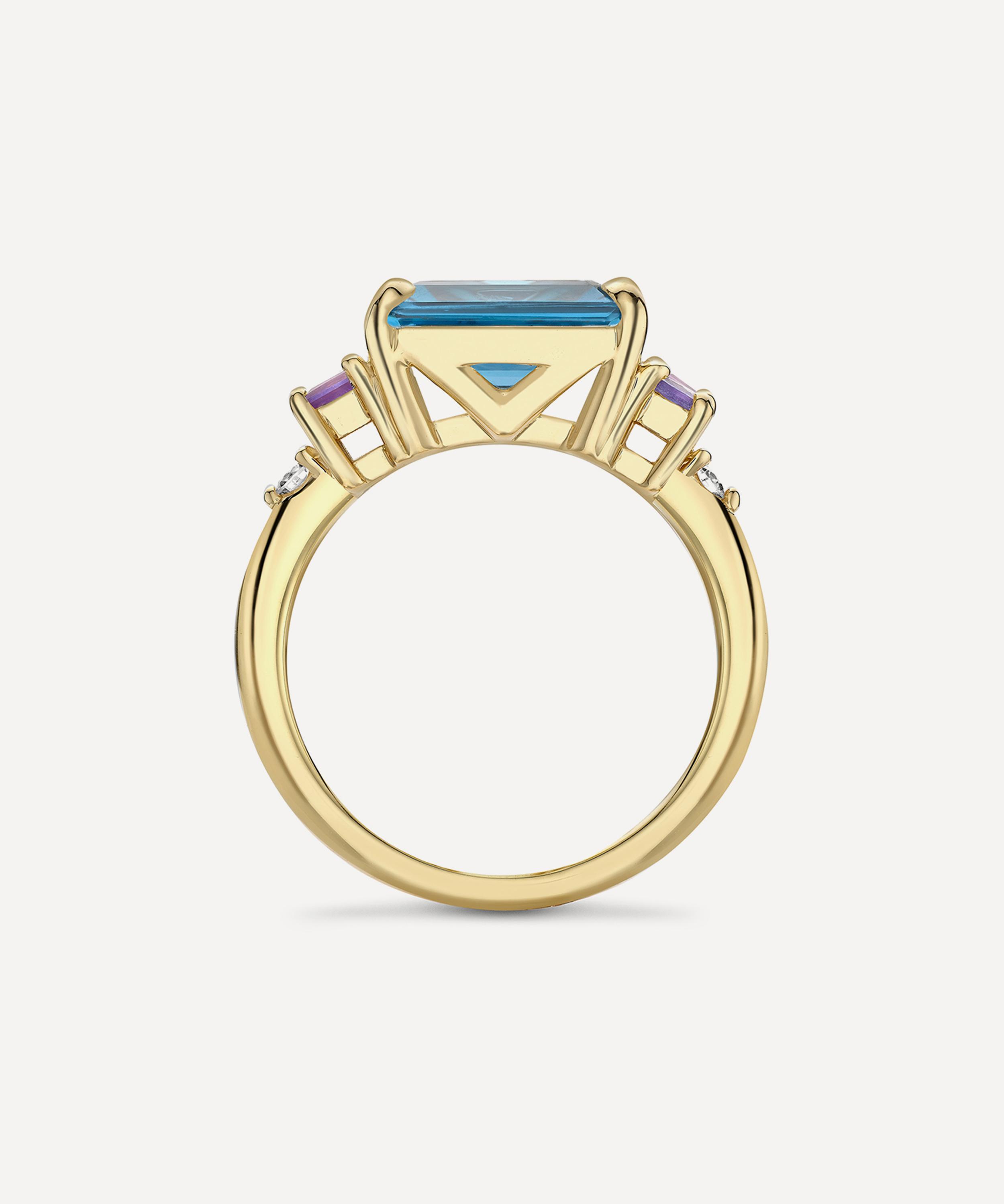 Dinny Hall - 9ct Gold Claudie London Blue Topaz Ring image number 2