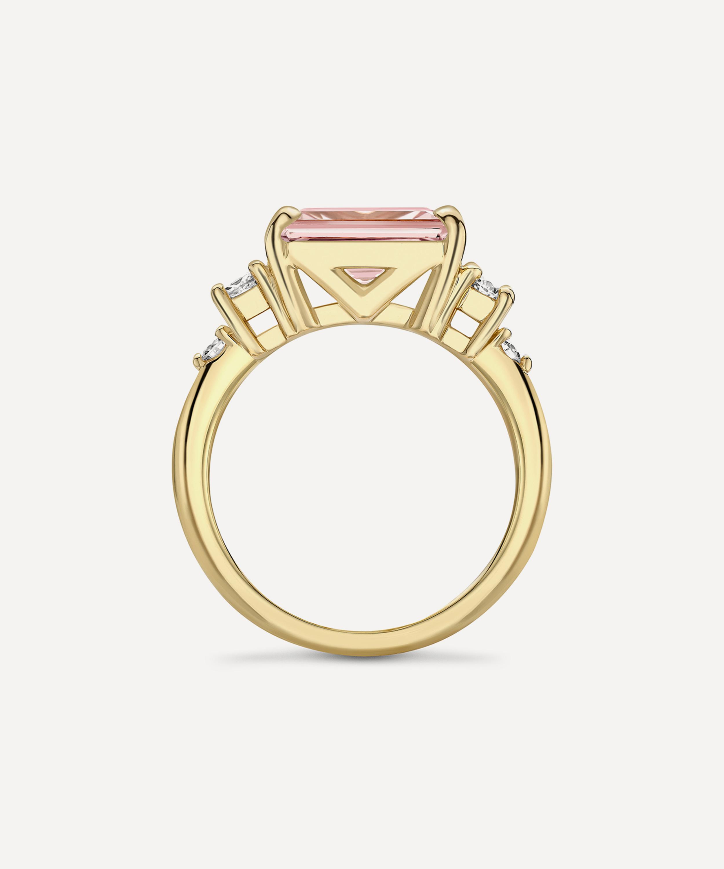 Dinny Hall - 9ct Gold Claudie Morganite and Diamond Ring image number 2