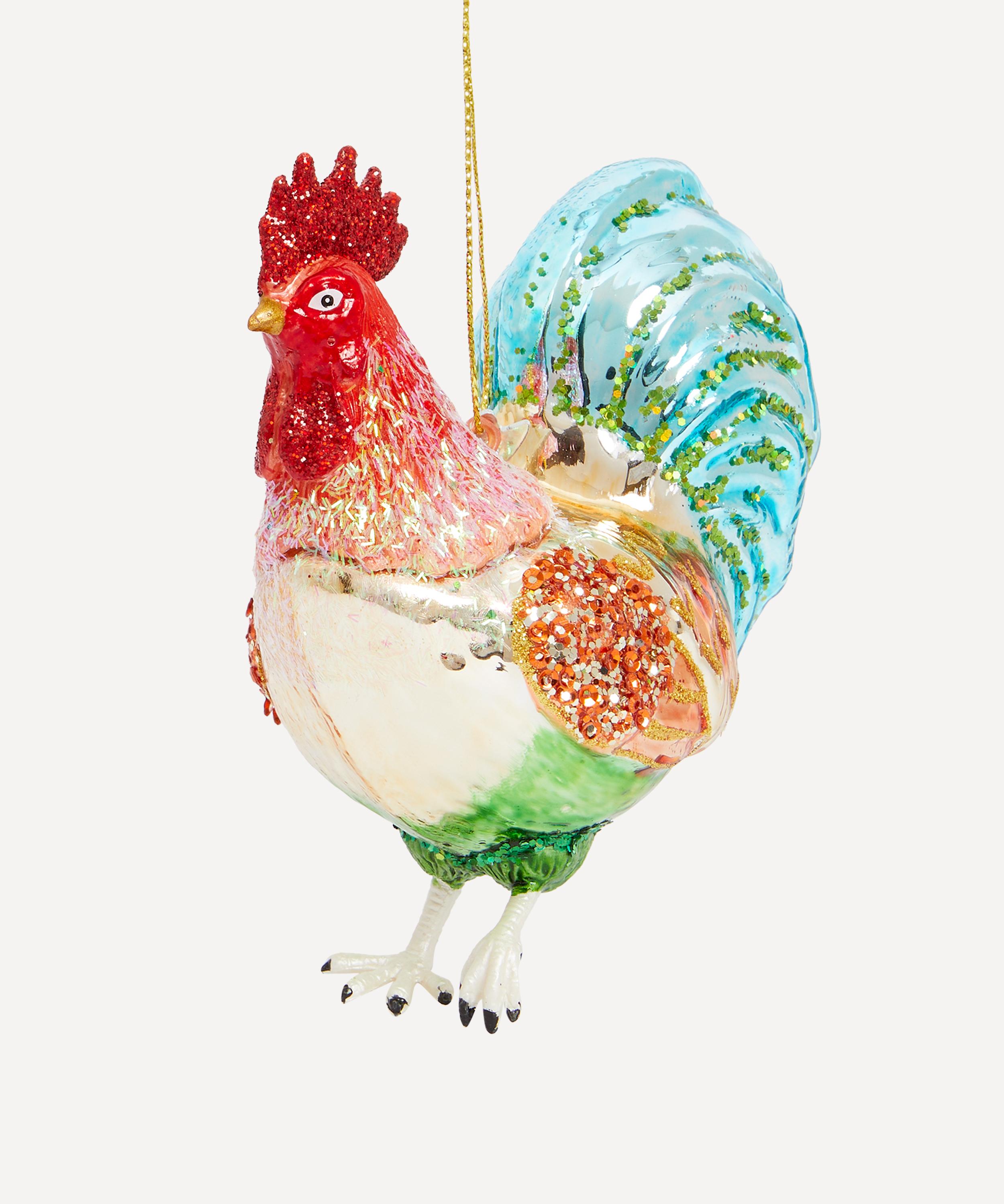 Christmas - Rooster Glass Ornament image number 0