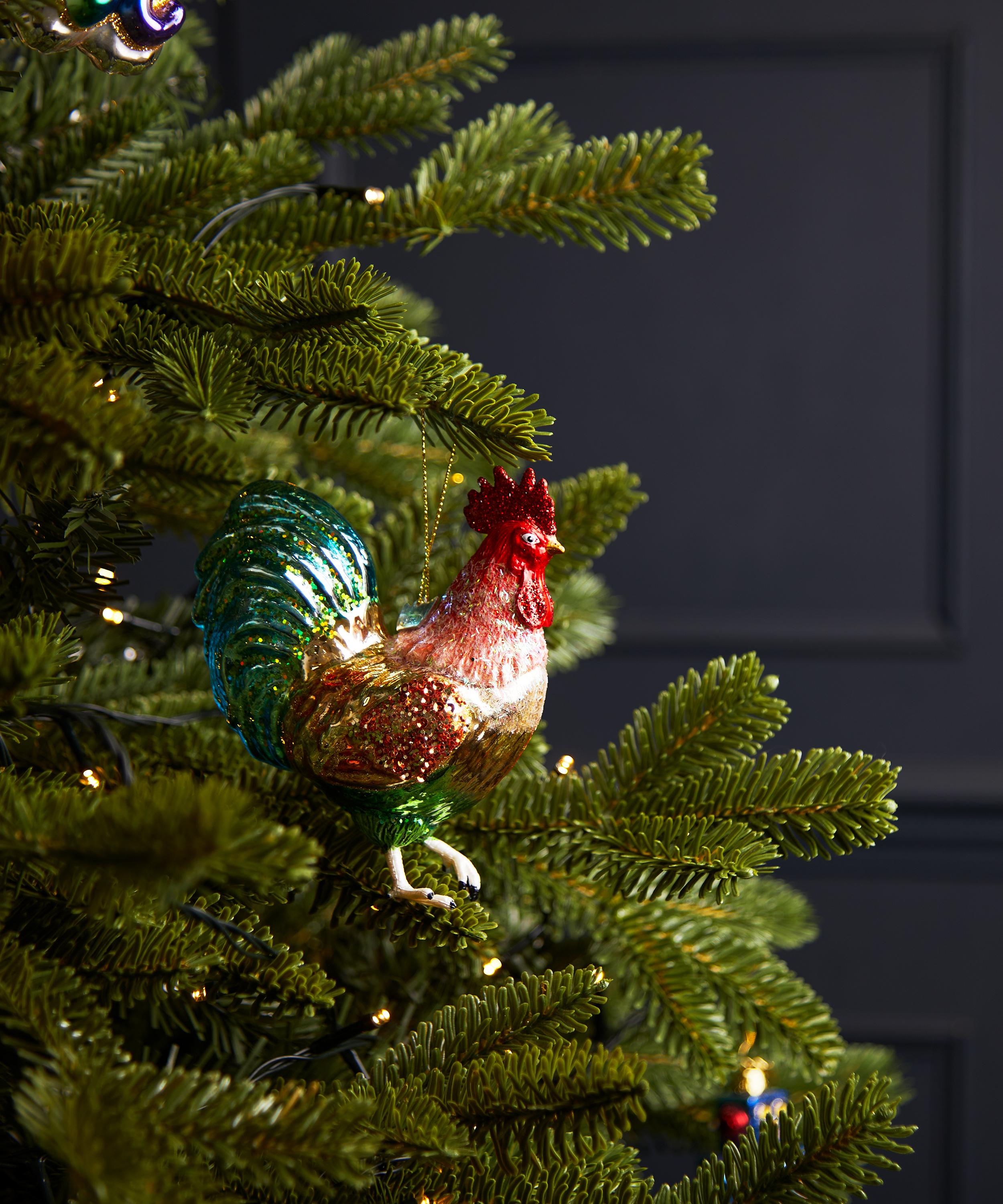 Christmas - Rooster Glass Ornament image number 1