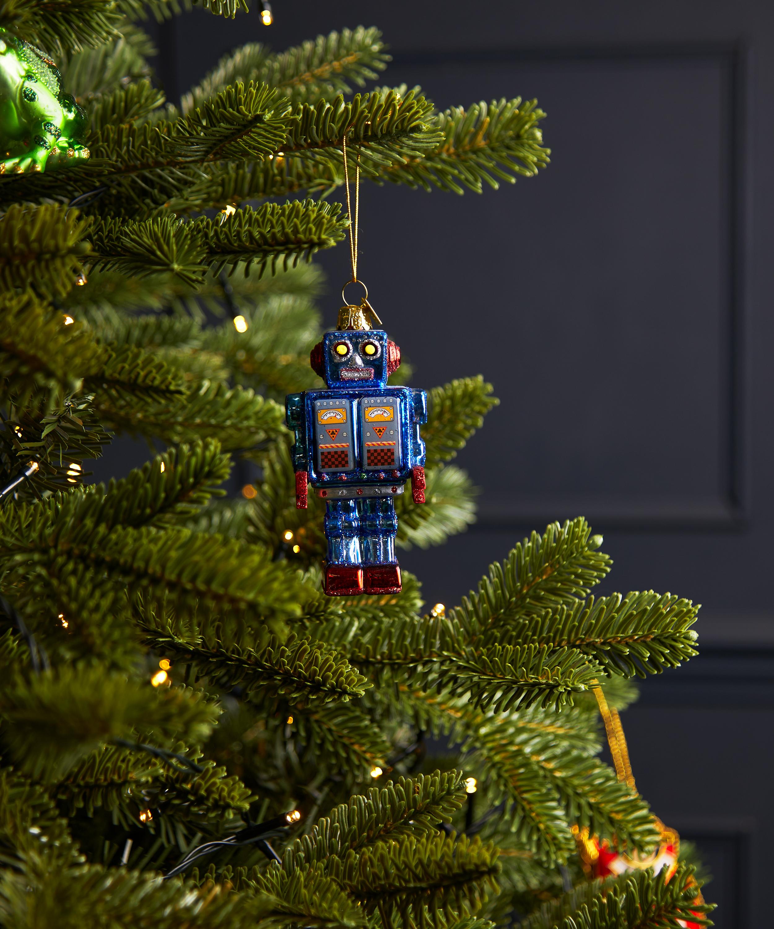Christmas - Robot Glass Ornament image number 1